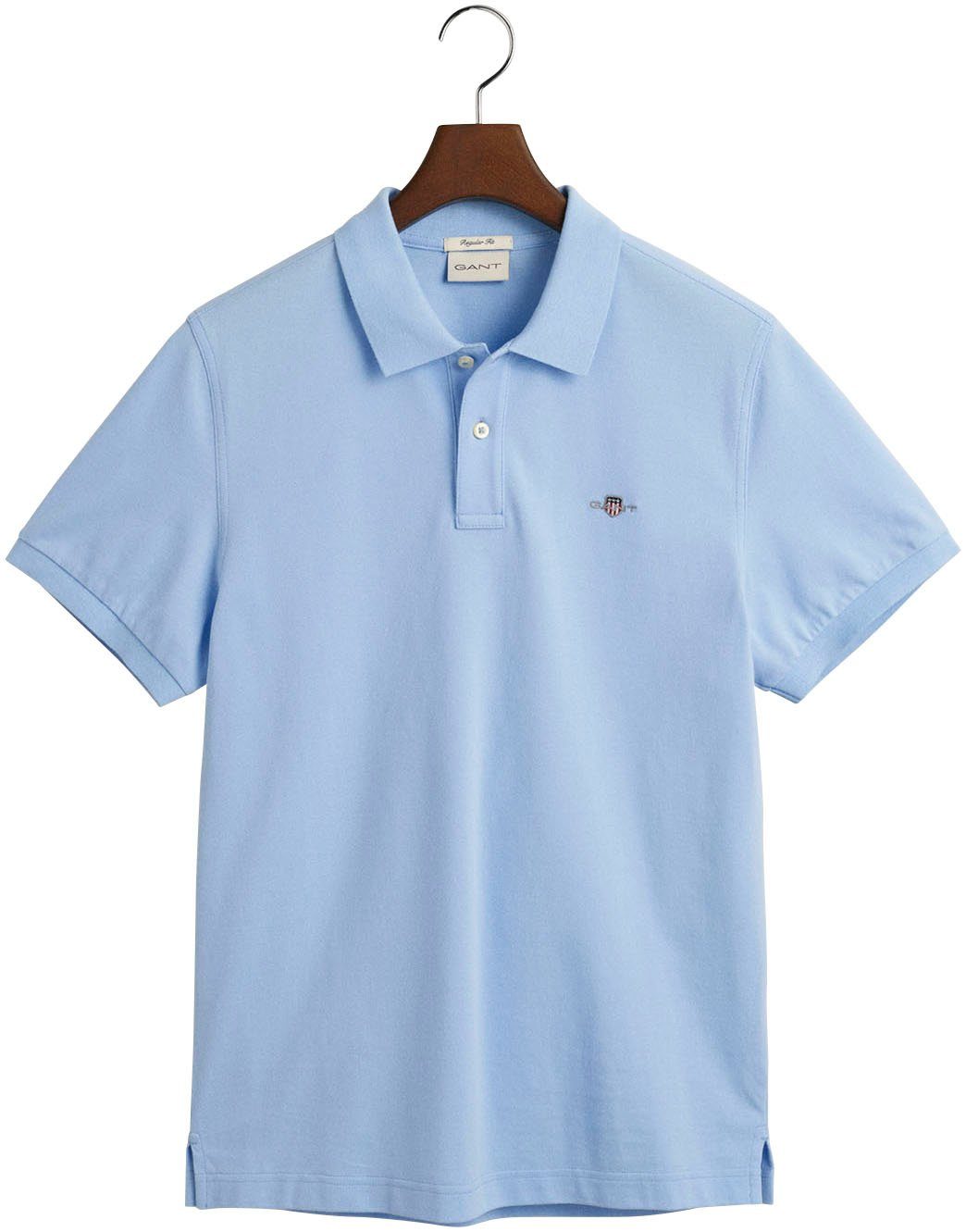 Gant Poloshirt REG Brust capri blue auf PIQUE Logostickerei POLO SS mit SHIELD der