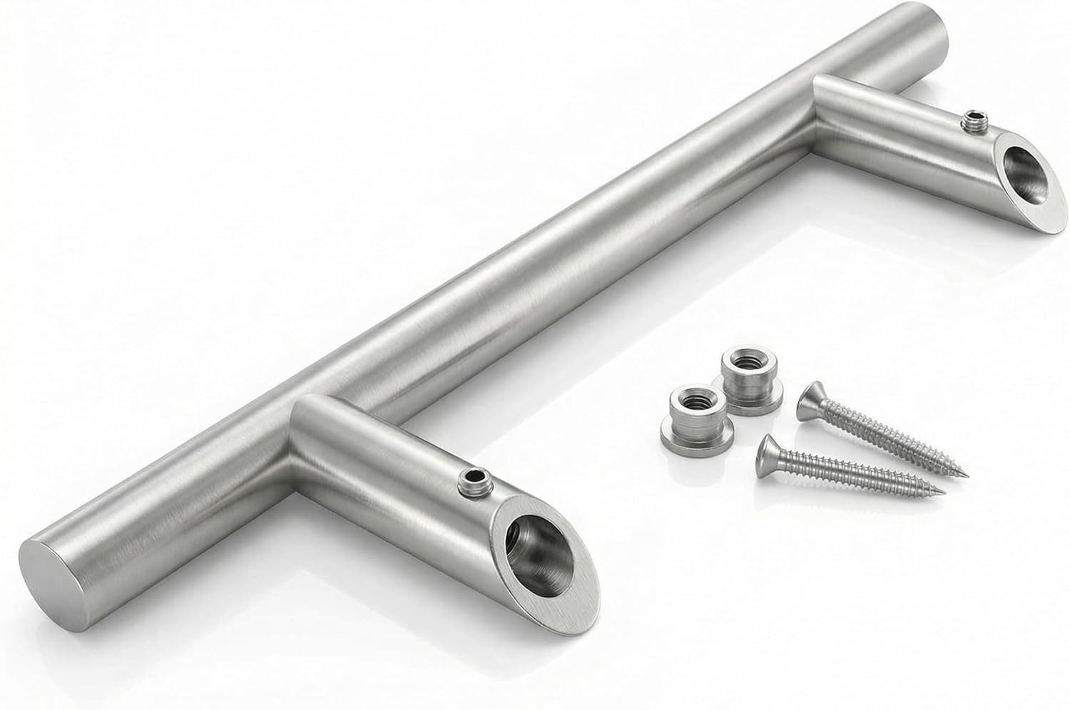 heicko e-ast GmbH Stoßgriff Haustürgriff Edelstahl Stoßgriff mit 45° Stützen Ø 30 mm – Bild 2 von 5