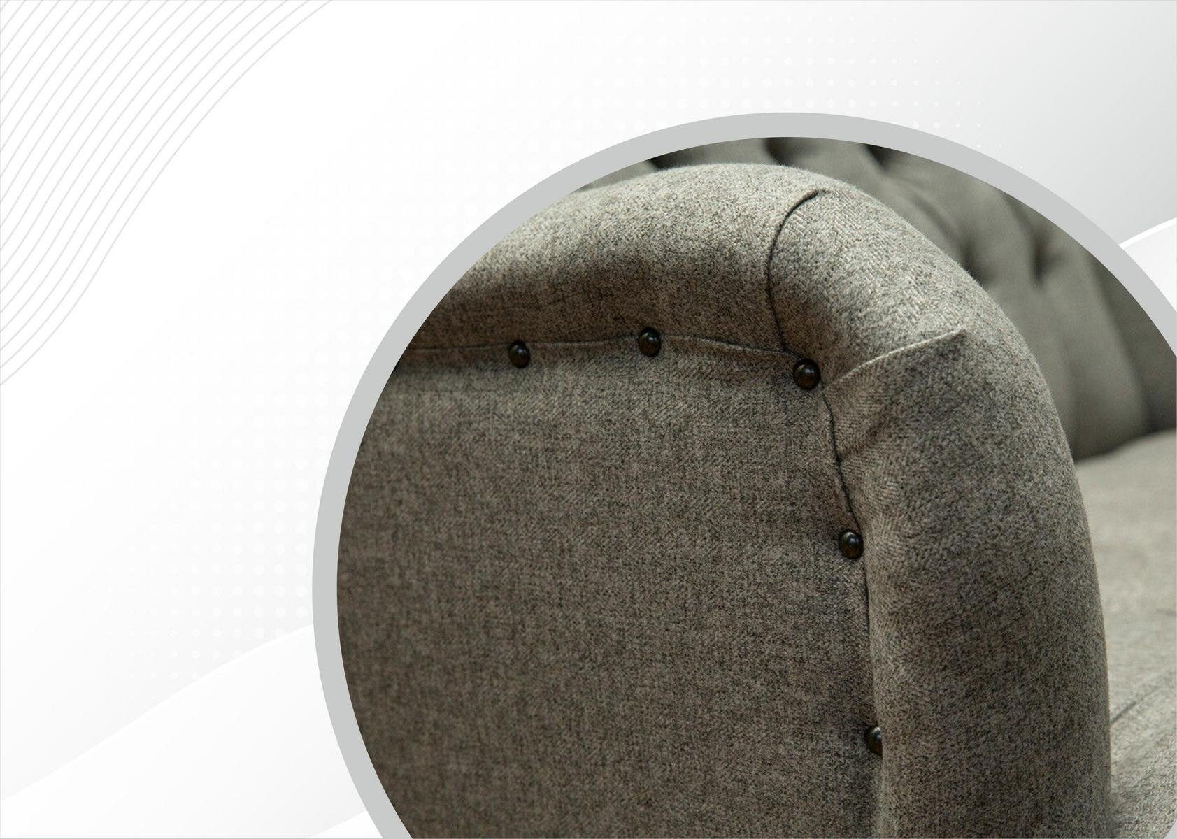 Moderner Zweisitzer Chesterfield-Sofa, Chesterfield Textil JVmoebel