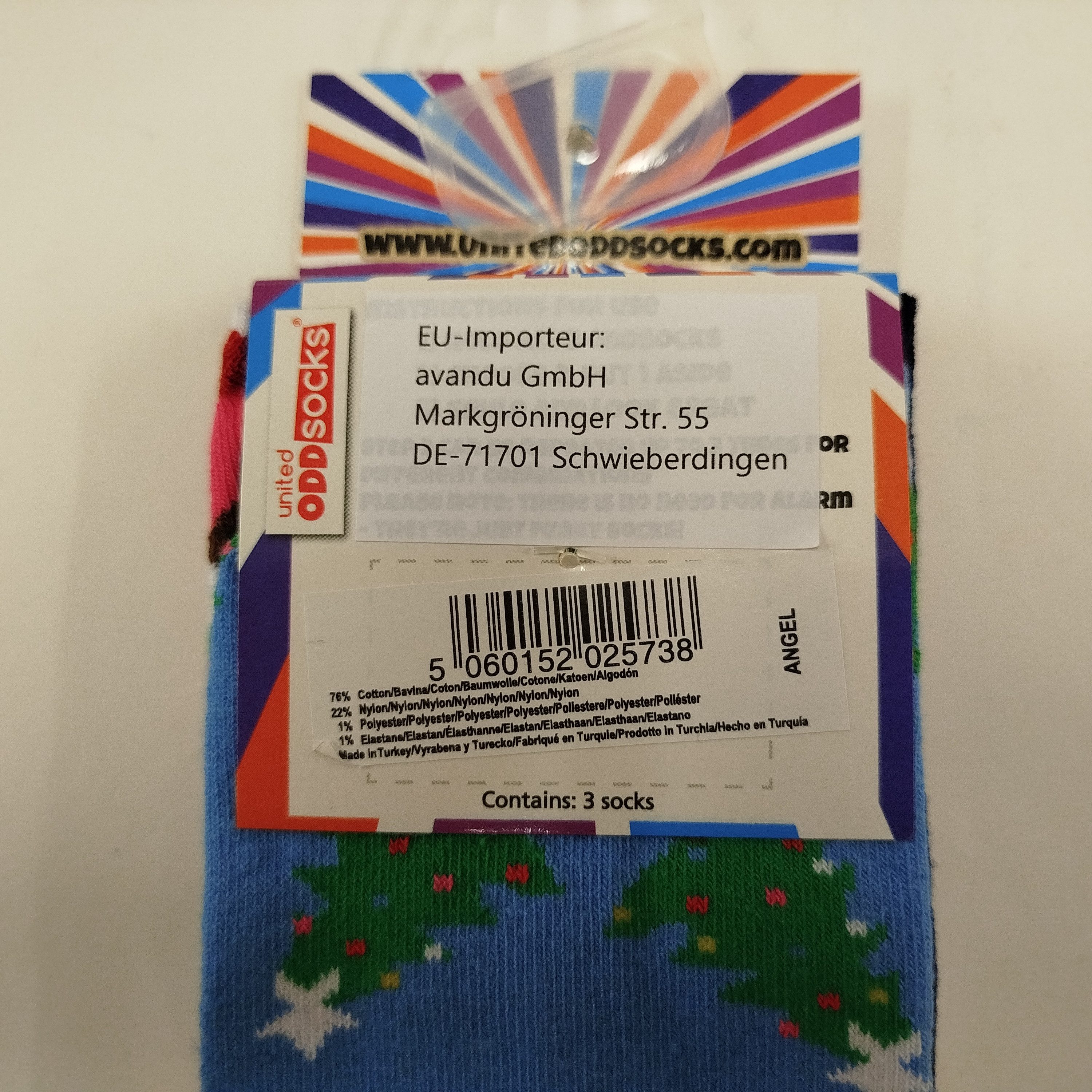 United Oddsocks Freizeitsocken Angel Weihnachten Oddsocks Socken in 37-42 im 3er Set