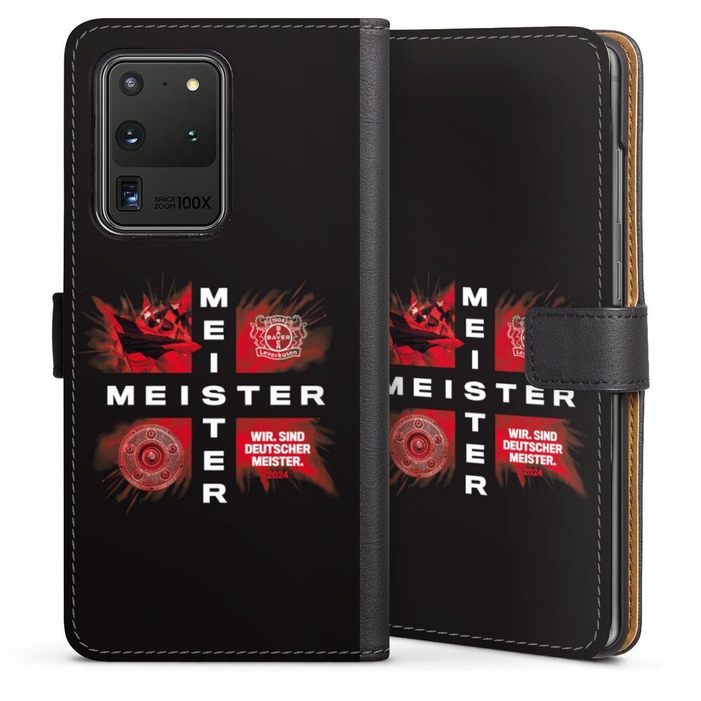 DeinDesign Handyhülle Bayer 04 Leverkusen Meister Offizielles Lizenzprodukt, Samsung Galaxy S20 Ultra Hülle Handy Flip Case Wallet Cover