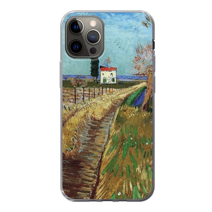 MuchoWow Handyhülle Weg durch ein Weidenfeld - Vincent van Gogh Handyhülle Apple iPhone 12 Pro Smartphone-Bumper Print Handy