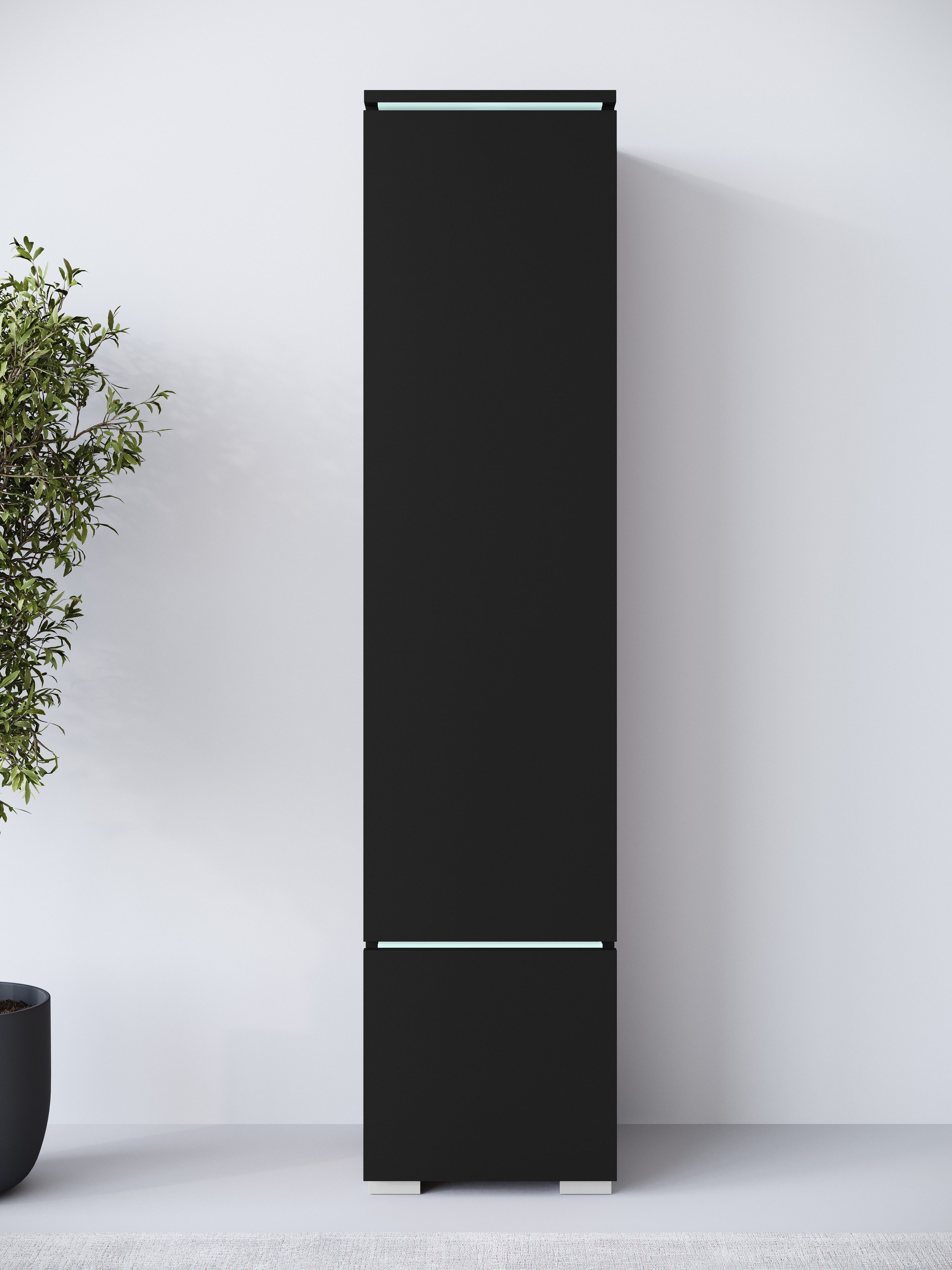 Home affaire Vitrine Vera, Höhe 130 cm, in verschiedenen Farbausführungen (1-St) LED-Beleuchtung, Türanschlag frei wählbar, stehend/hängend