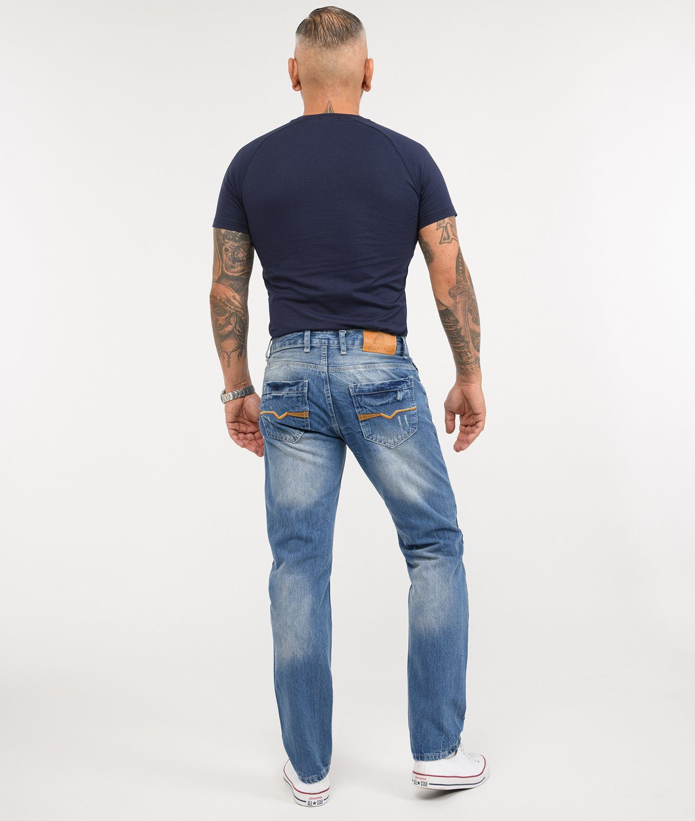 Rock Creek Regular-fit-Jeans Herren Jeans Stonewashed Blau RC-2009