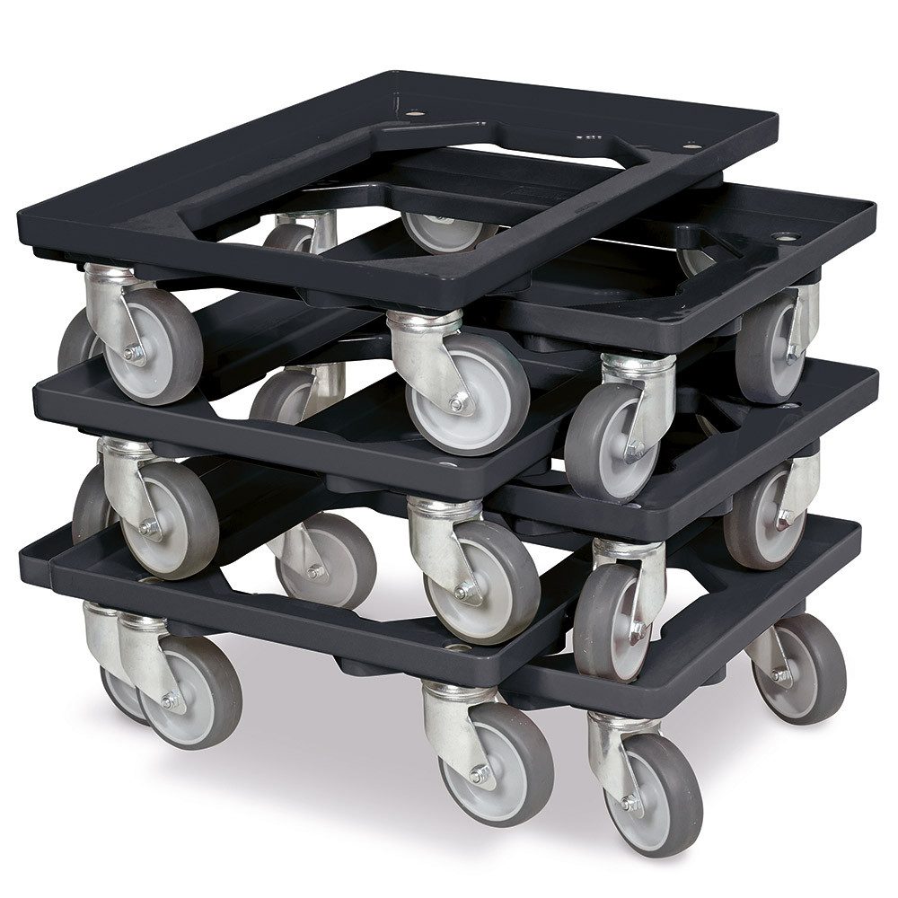BRB-Lagertechnik Transportroller 6x Transportroller für Kisten 600x400 mm, Tragkraft 250 kg