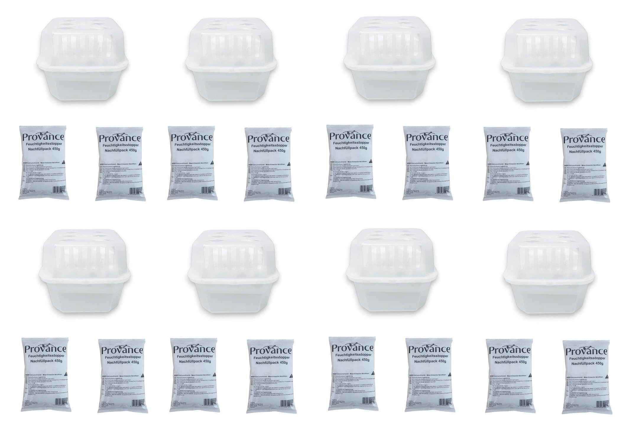 Provance Granulat-Luftentfeuchter Set Box mit Nachfüllpacks 450g für alle Innenräume