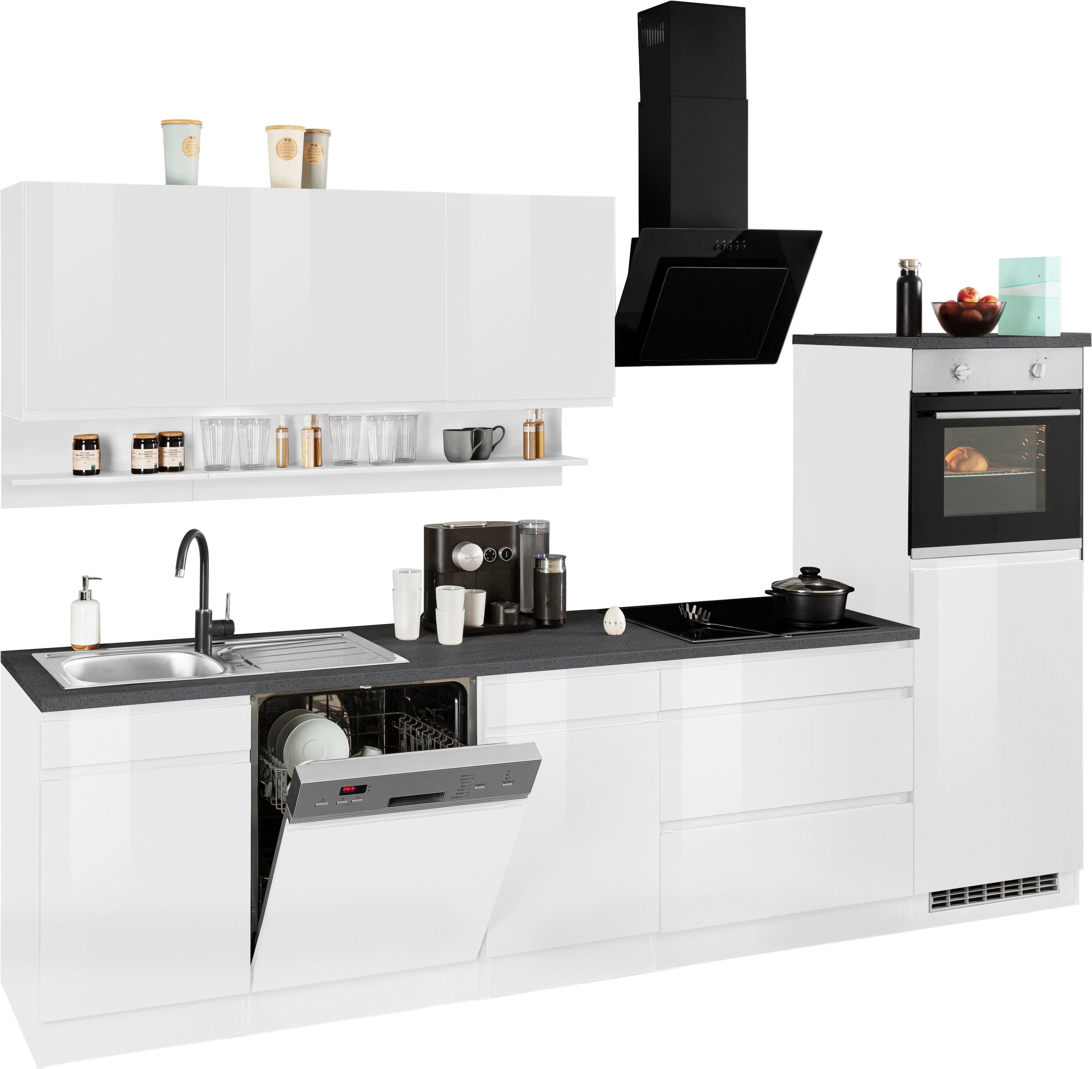 KOCHSTATION Küchenzeile KS-Virginia, Breite 300 cm, wahlweise mit E-Geräten