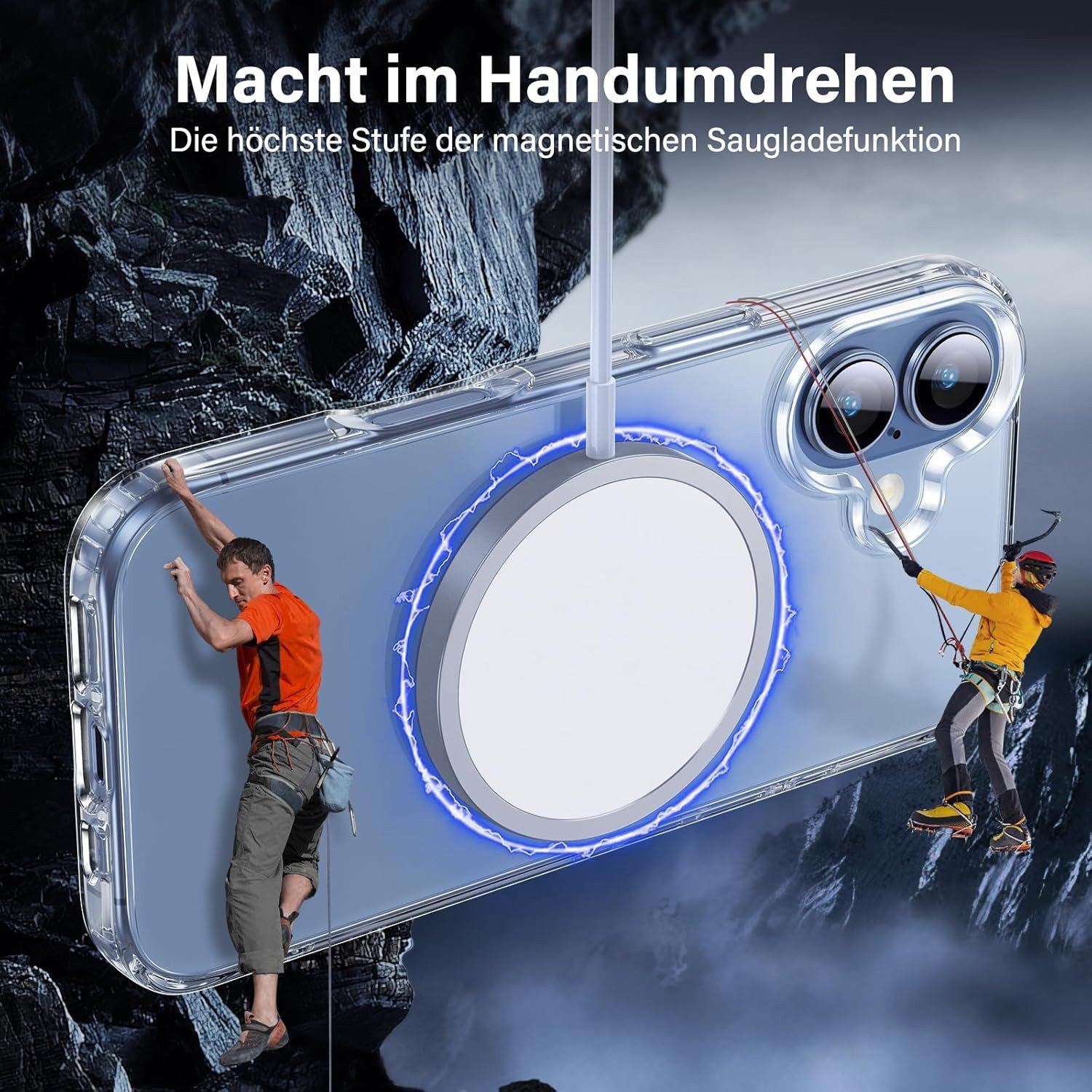 Luckice Sichtschutzfolie iPhone 17 Hülle mit Panzerglasfolie 7-in-1-Handyhülle für iPhone 17, (Rundumschutz Hülle Set Schutzhülle Cover, 1 Handyhülle & 3x Displ – Bild 4 von 5