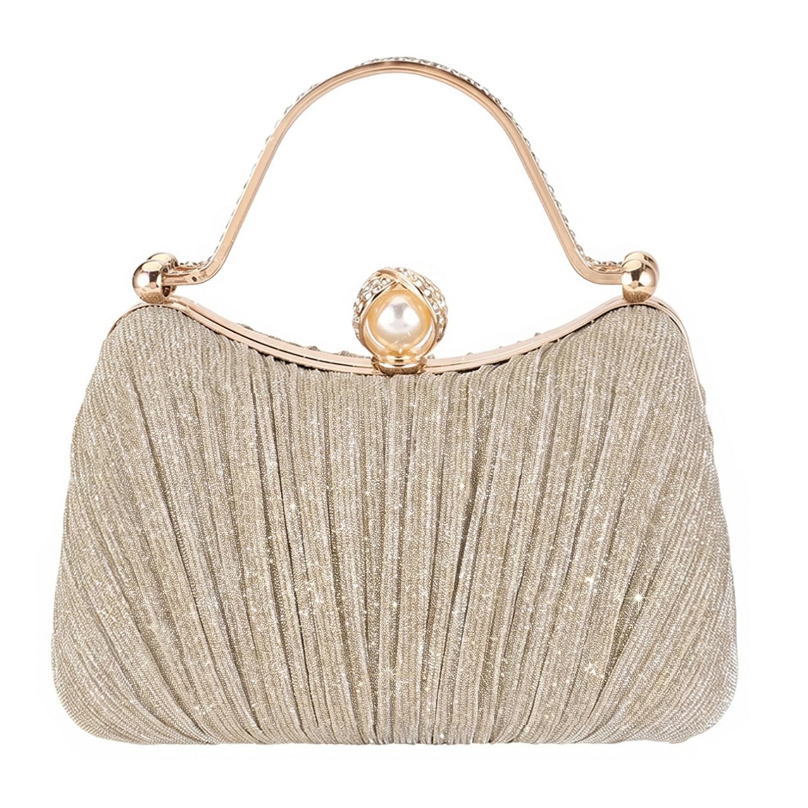 nsihing Abendtasche Damen Abendtasche, Glitzer Clutch mit Abnehmbarer Kette, Elegante Strass Handtasche für Hochzeit, Party & Festliche Anlässe