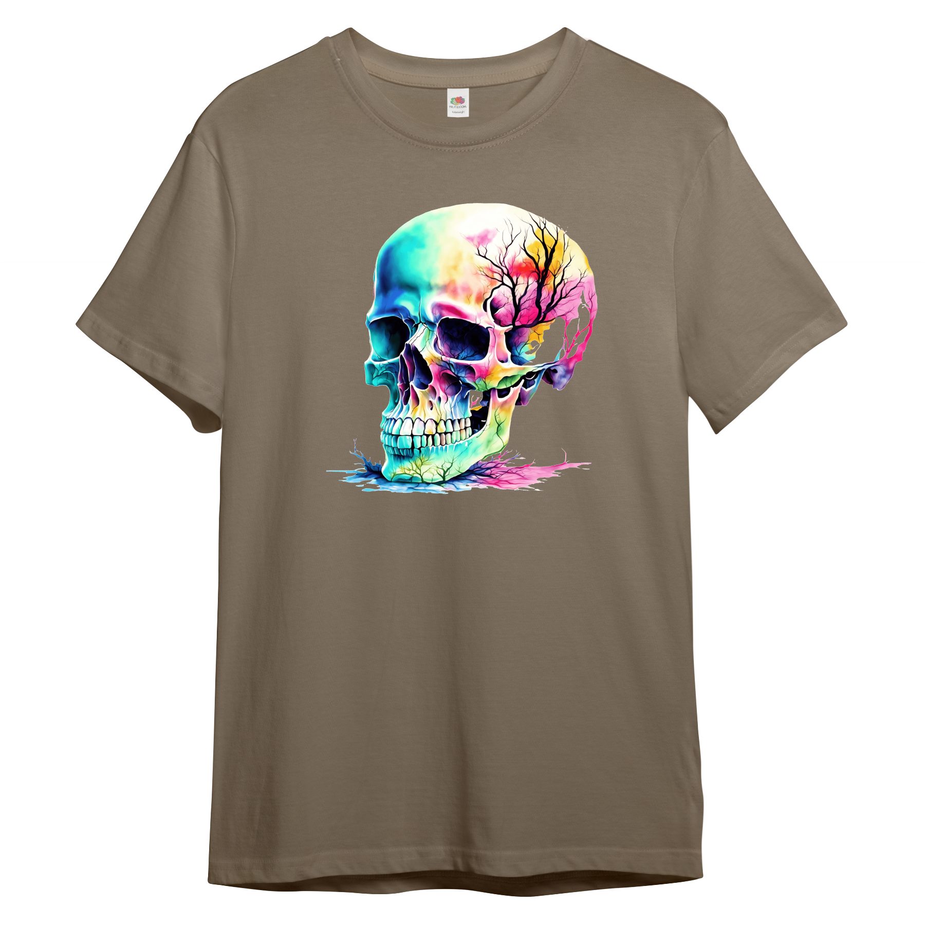 Print-Shirt Herren T-Shirt "bunter Totenkopf" Schädel, Skull
