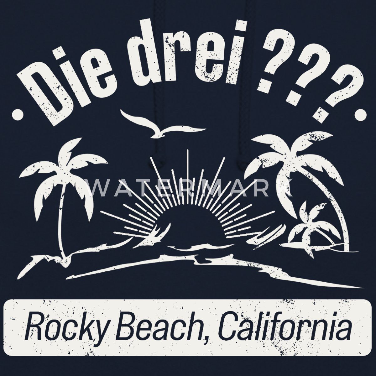 Spreadshirt Hoodie Die Drei Fragezeichen Rocky Beach Design Mit Palmen Unisex Hoodie (1-tlg)