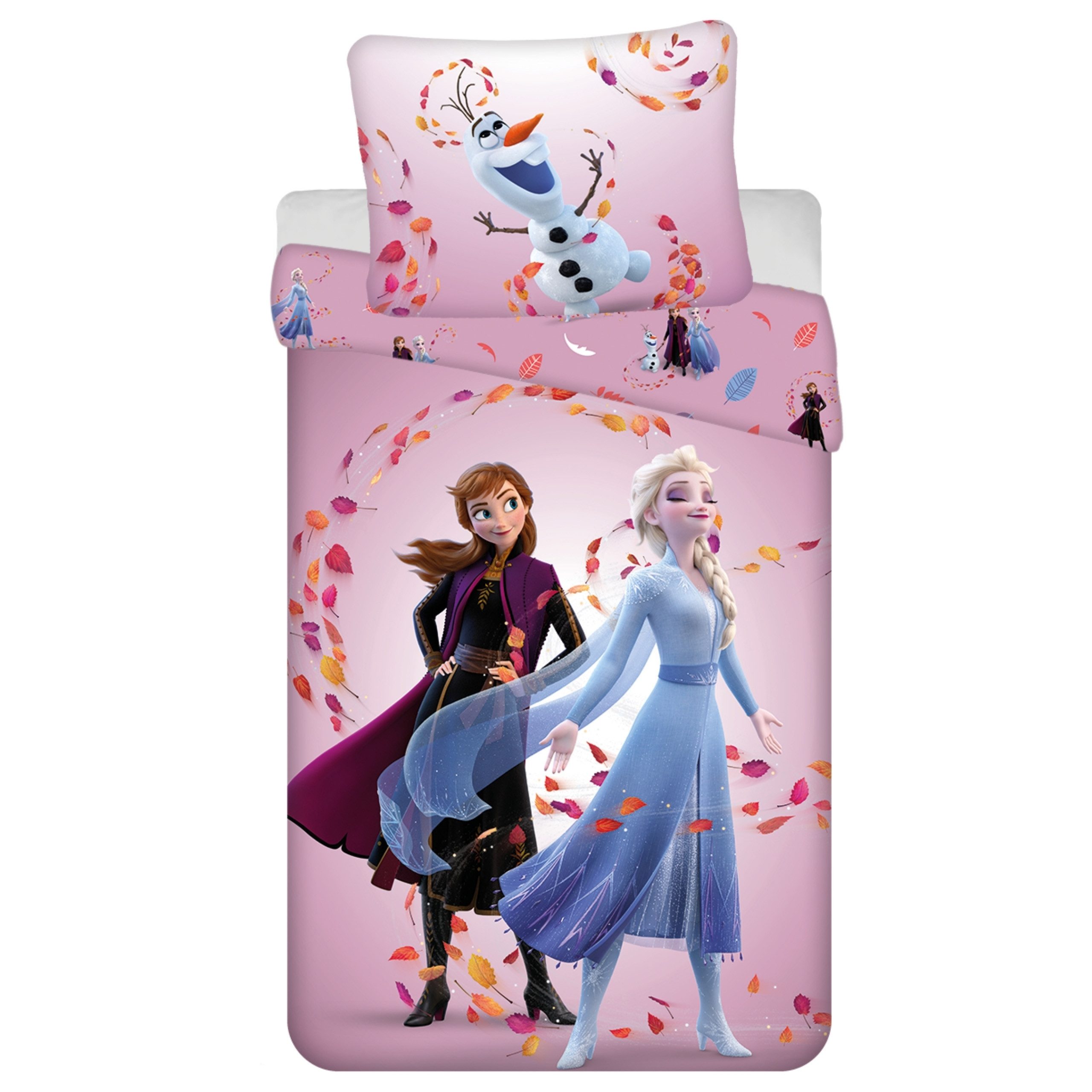 Disney Frozen Kinderbettwäsche DISNEY Frozen Violett DOPPELSEITIGE Kinderbettwäsche, Reißverschluss