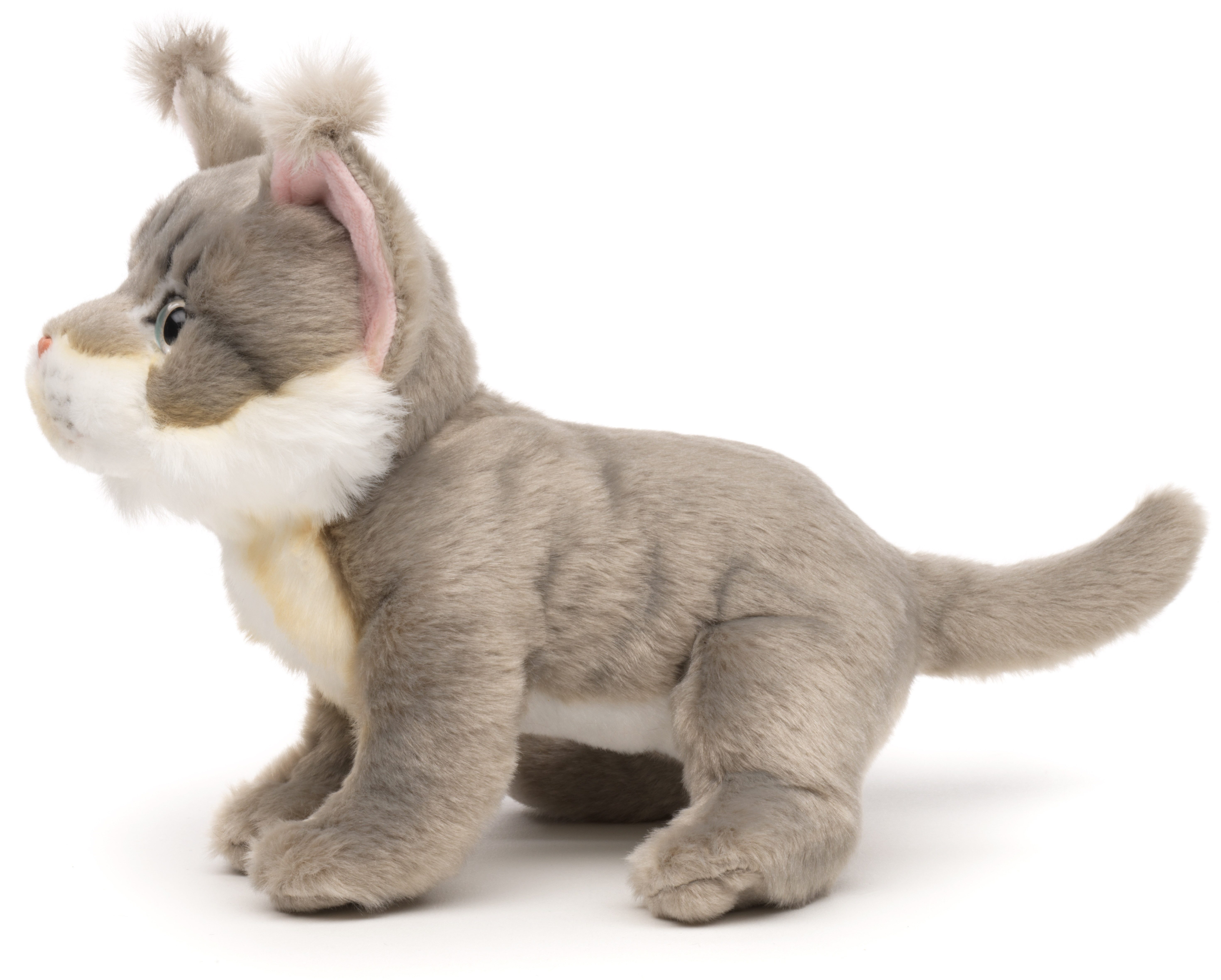Uni-Toys Kuscheltier Maine-Coon-Katze, sitzend - braun od. grau - 18 cm (Höhe) - Plüschtier, zu 100 % recyceltes Füllmaterial