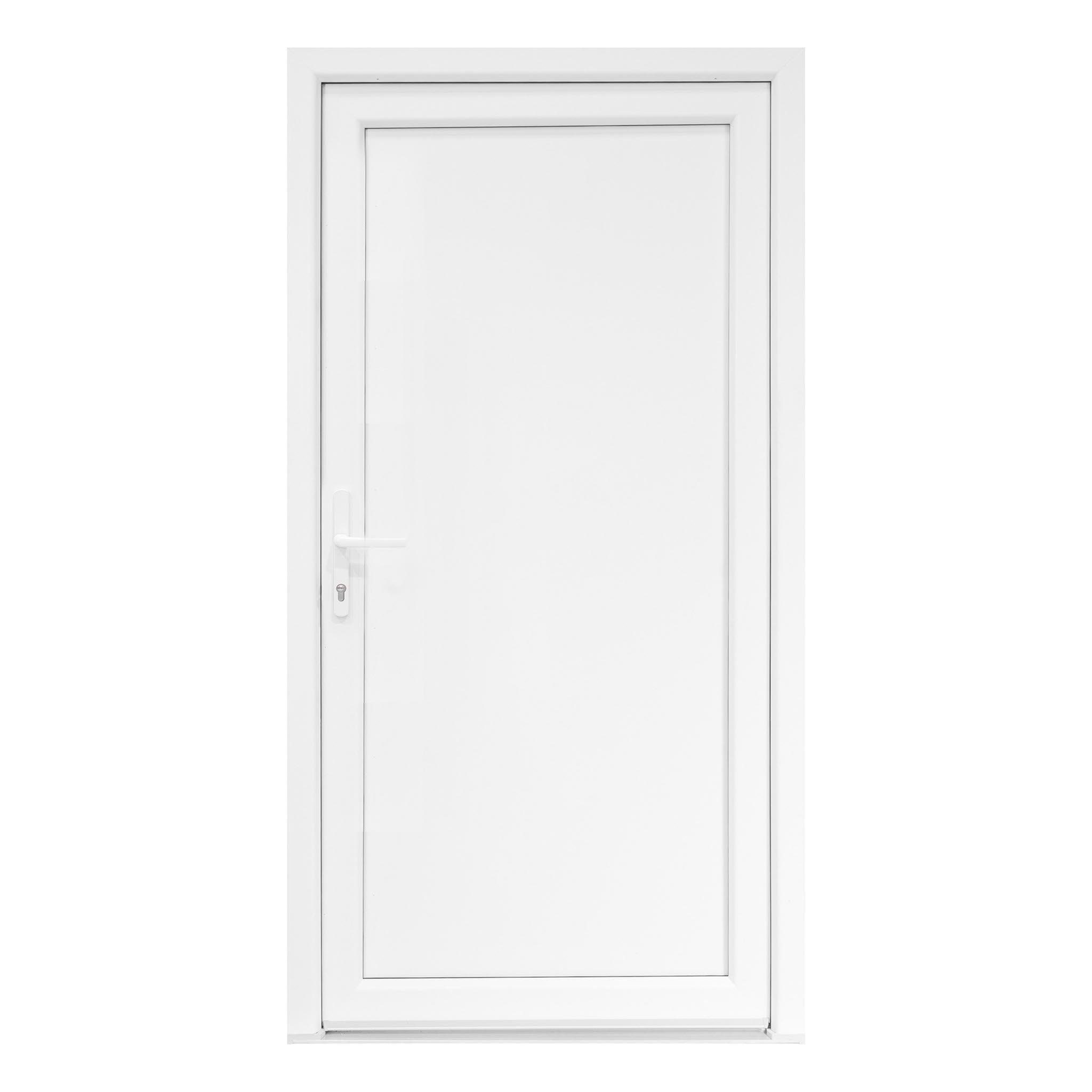 SN DECO GROUP Haustür Bastion Nebeneingangstür, weiß, Drückergarnitur, 1000x2000 mm (Komplett-Set), 5 Kammern und 70 mm Gesamtstärke, 5-fach-Zapfen-Verriegelung von Reze
