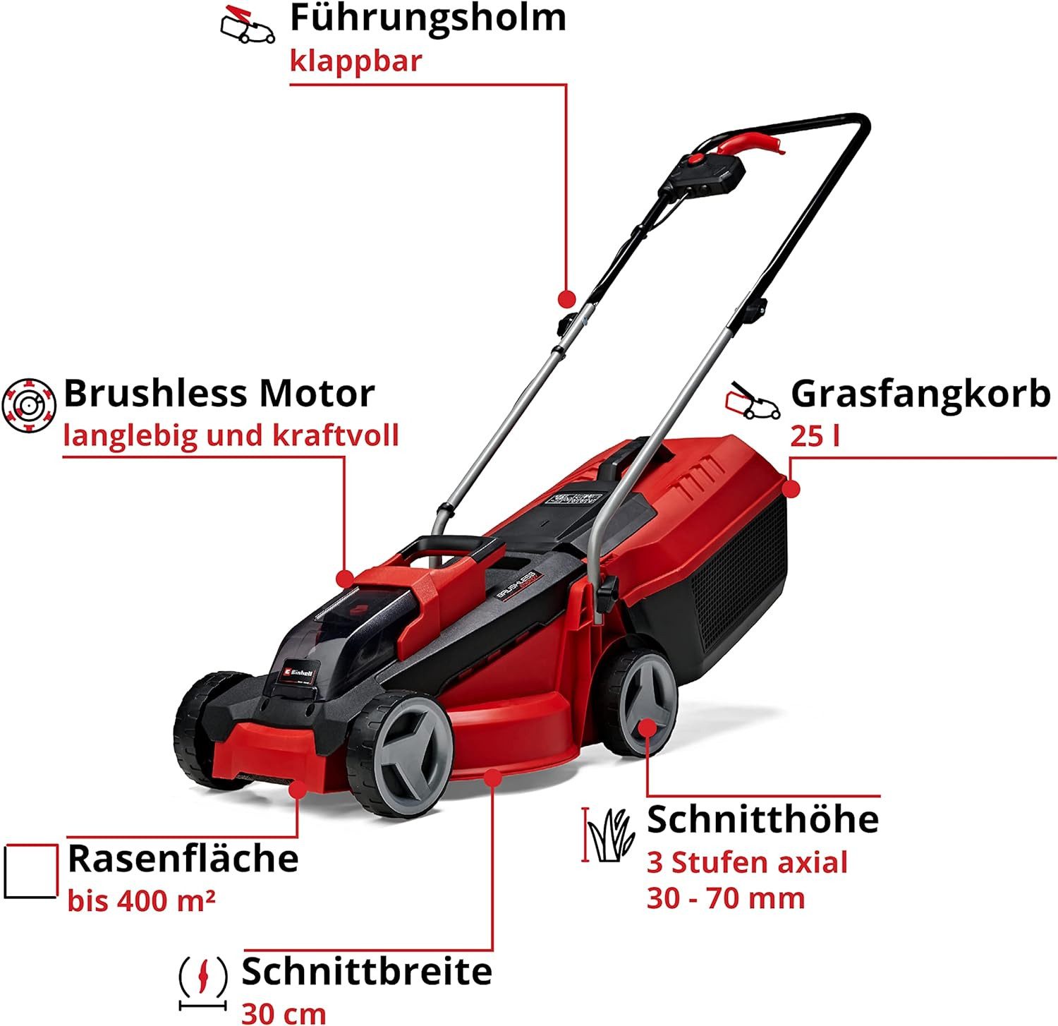 Einhell Akkurasenmäher City Akku-Rasenmäher GE-CM 18/30 günstig online kaufen