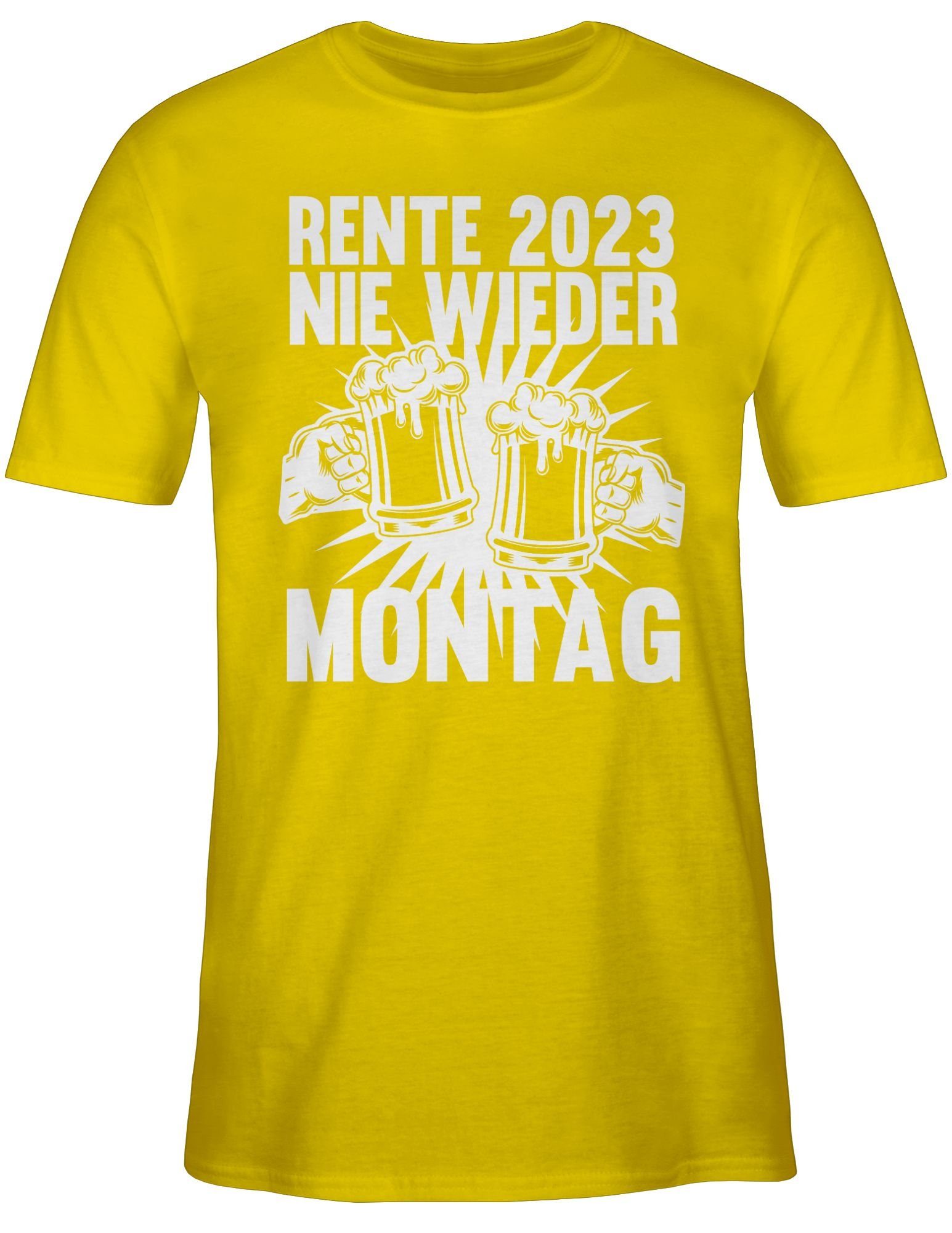 T-Shirt wieder Geschenk 3 Rentner Nie Gelb 2023 Montag Shirtracer Rente