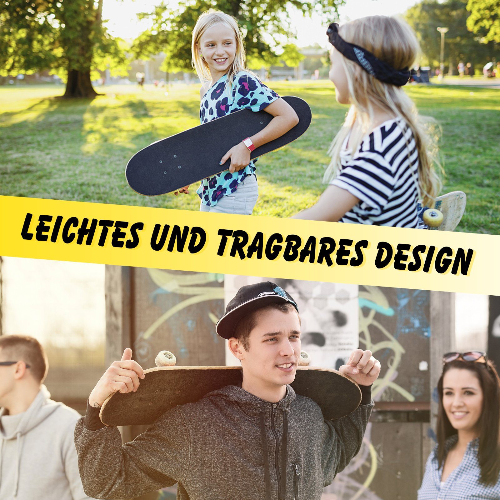 Schwarz Skateboard COSTWAY Skateboard
