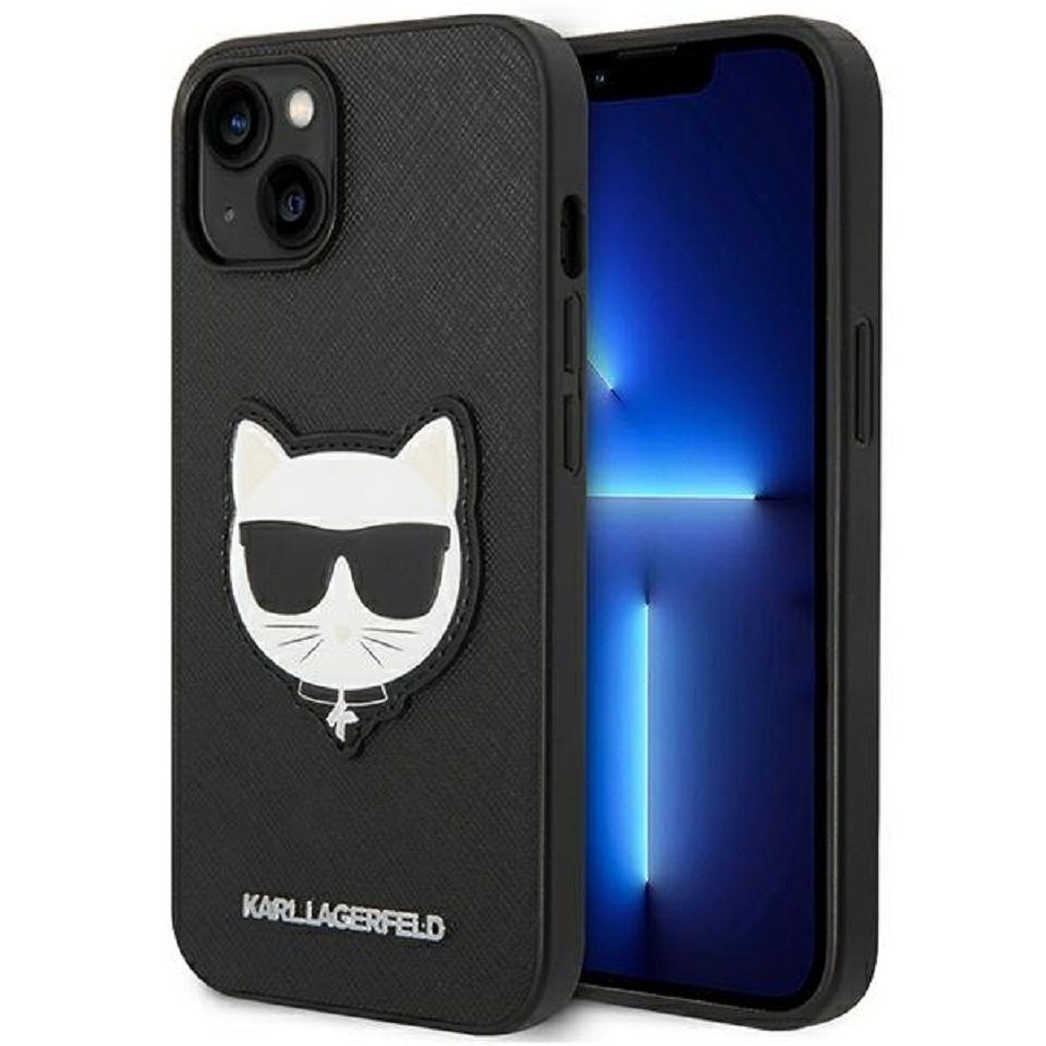 KARL LAGERFELD Handyhülle Case iPhone 14 Plus Katze Kunstleder 6,7 Zoll, Kantenschutz