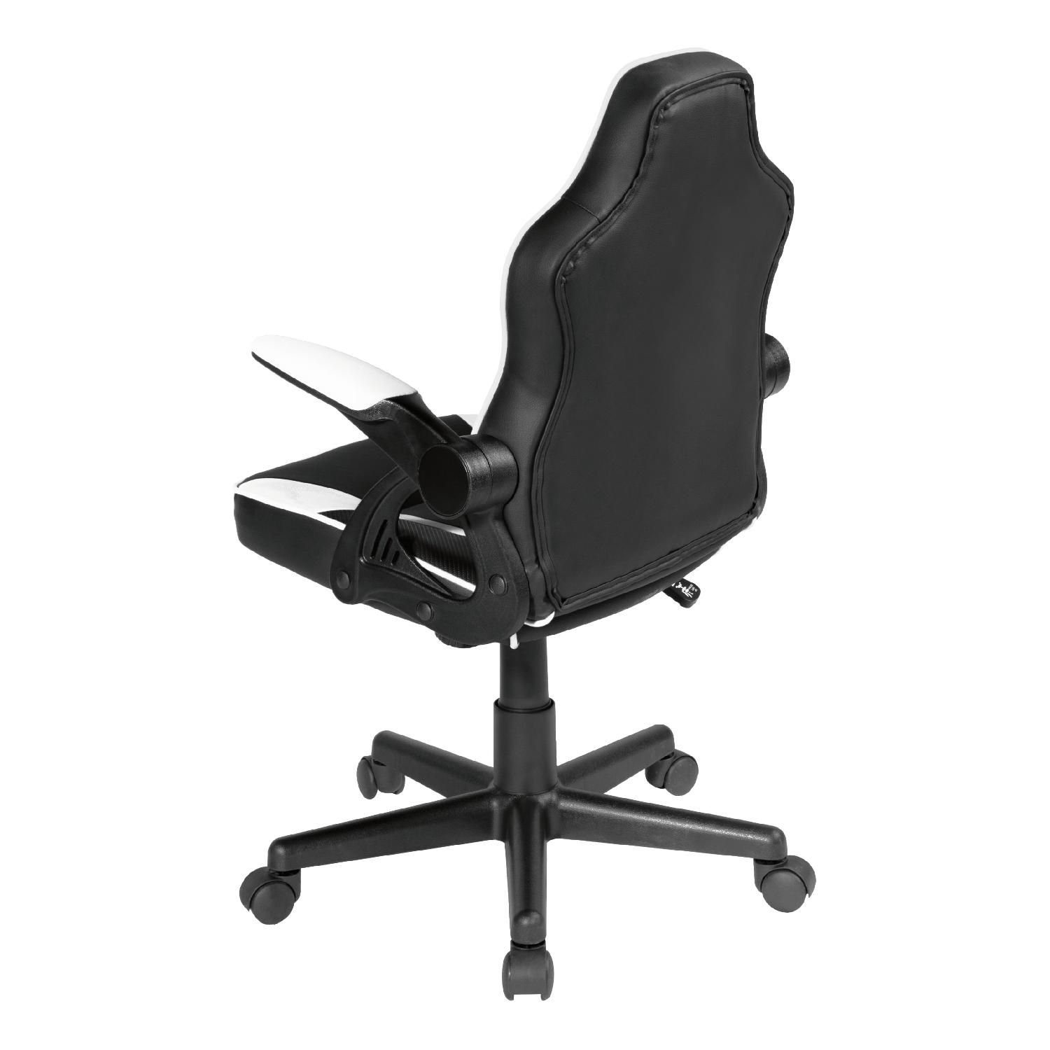 DELTACO Gaming-Stuhl Gaming Stuhl DC120 bis höhenverstellbar "Junior" Kunstleder, für 150 Personen Kinder, schwarz/weiß cm Bürostuhl für klein