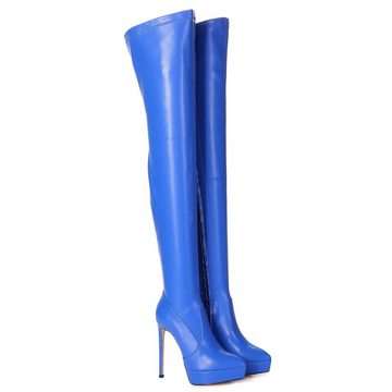 Giaro Giaro SPIRE Blau Blue Matte Stiefel Kniestiefel Lederstiefel Overkneestiefel Vegan