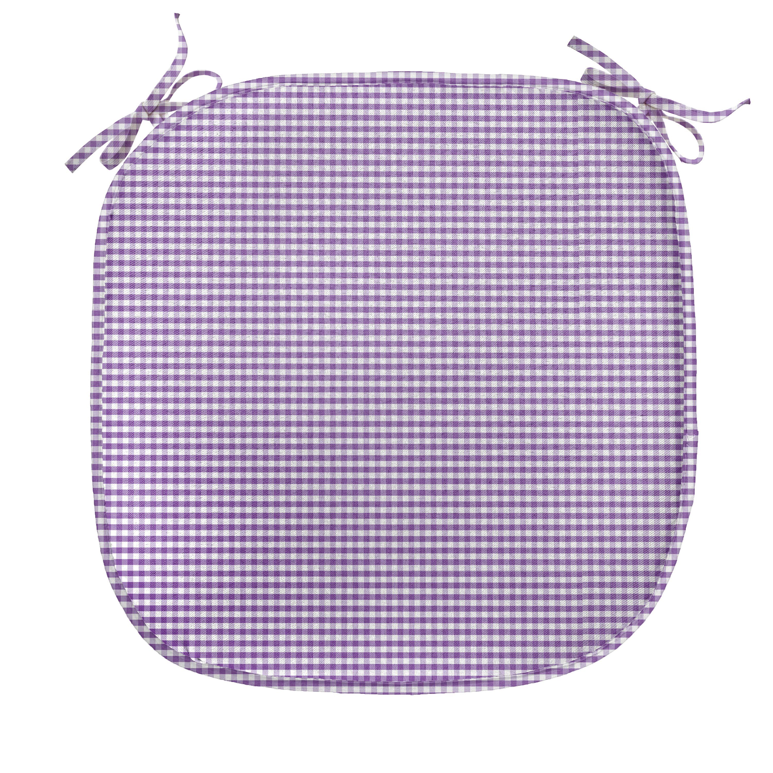 Abakuhaus Подушка для стула Dekoratives wasserfestes Kissen mit Riemen für Küchensitze, Kariert Gingham Vintage Style