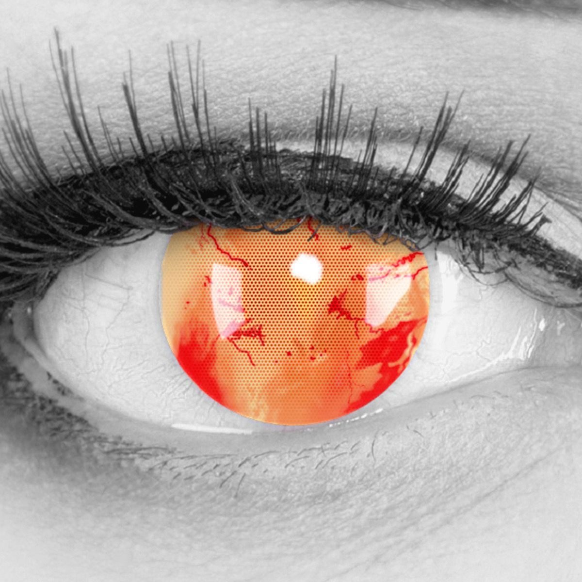 MeralenS Jahreslinsen Rote Kontaktlinsen Blood Zombie ohne Stärke für Cosplay/ Halloween