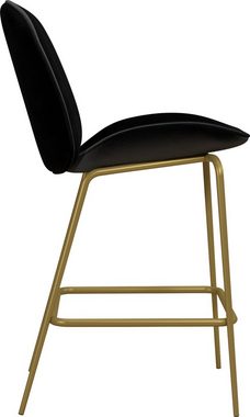 CosmoLiving by Cosmopolitan Barhocker Astor (1 St), Sitz und Rücken gepolstert, messingfarbenenes Gestell, Sitzhöhe 63 cm