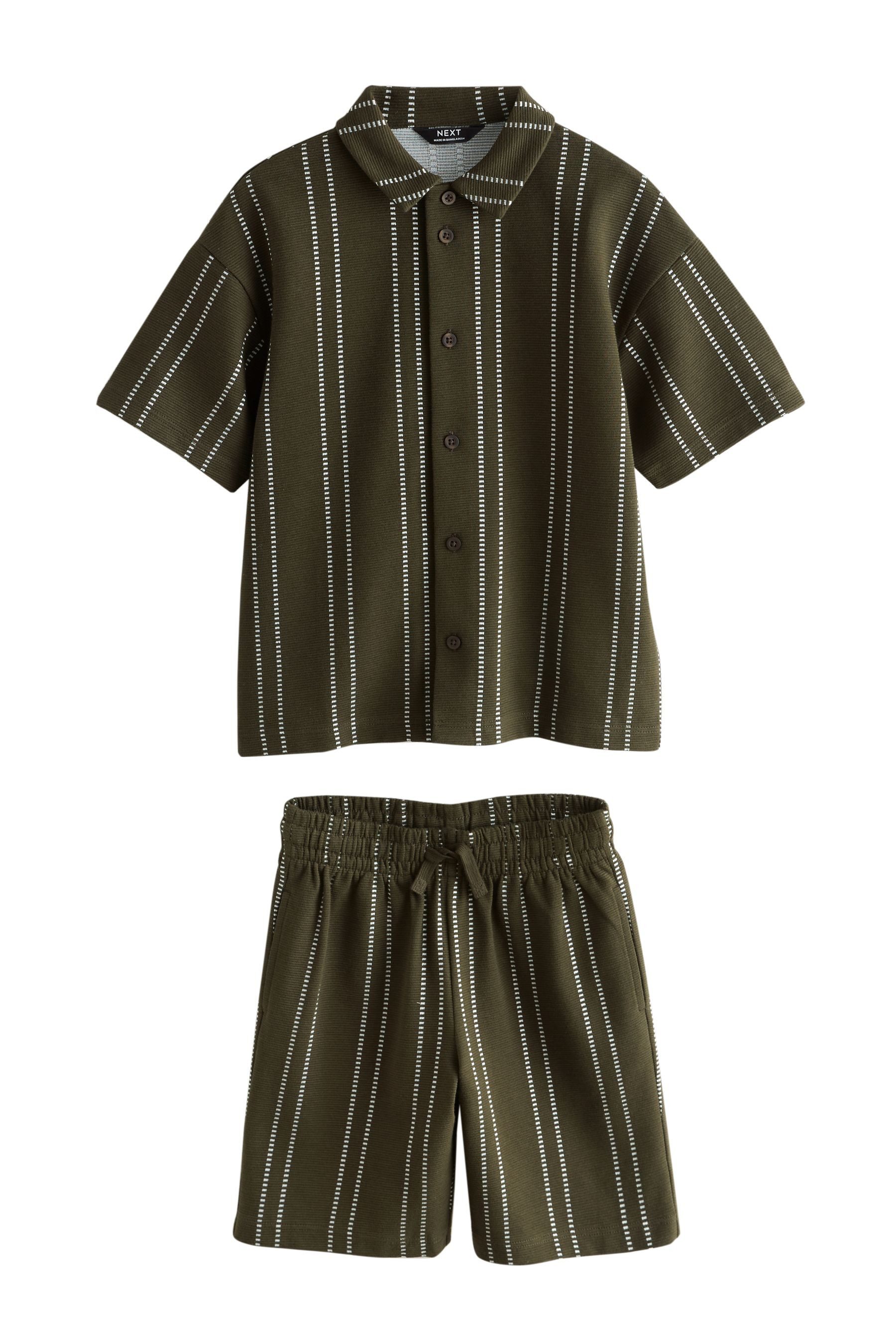 Shirt & Shorts Durchgeknöpftes Hemd mit Revers und Shorts im Set