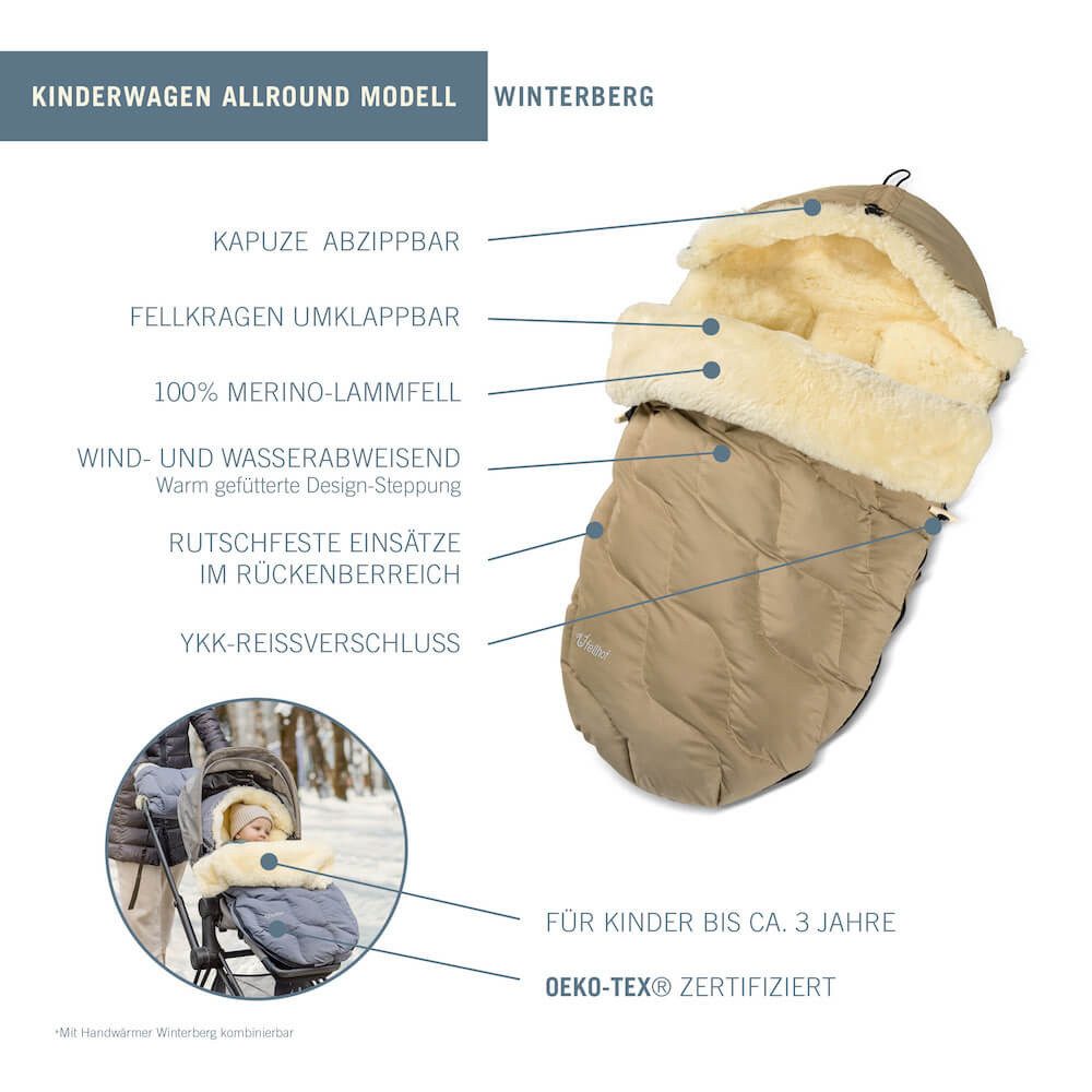 Fellhof Fußsack Kinderwagenfellsack Winterberg