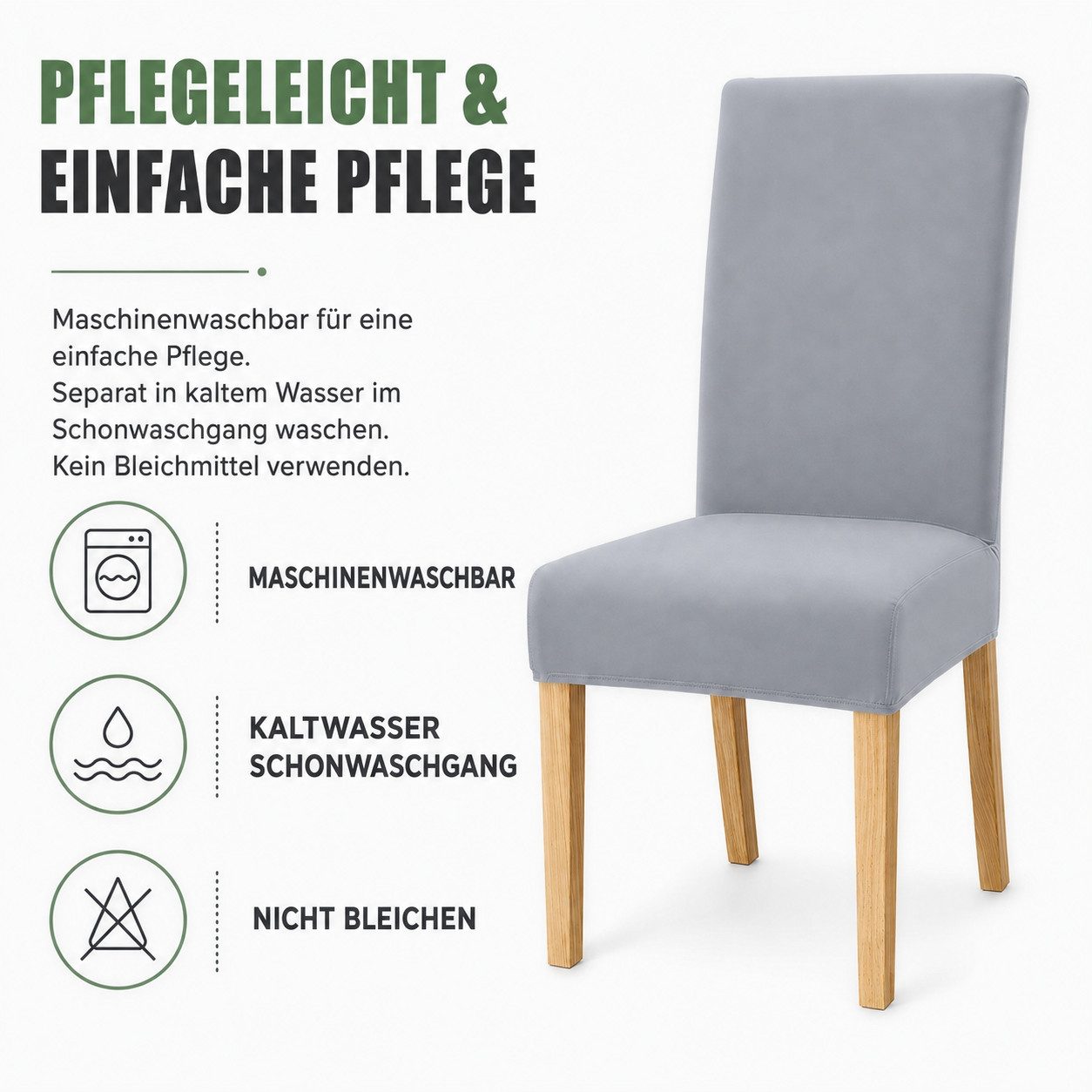 BlingBin Stuhlhusse 4er Set Stretch Stuhlbezug Waschbare Esszimmerstuhl, Schützt vor Spritzern, Flecken & Abnutzung, für Küche,Esszimmer,Hotel – Bild 2 von 5