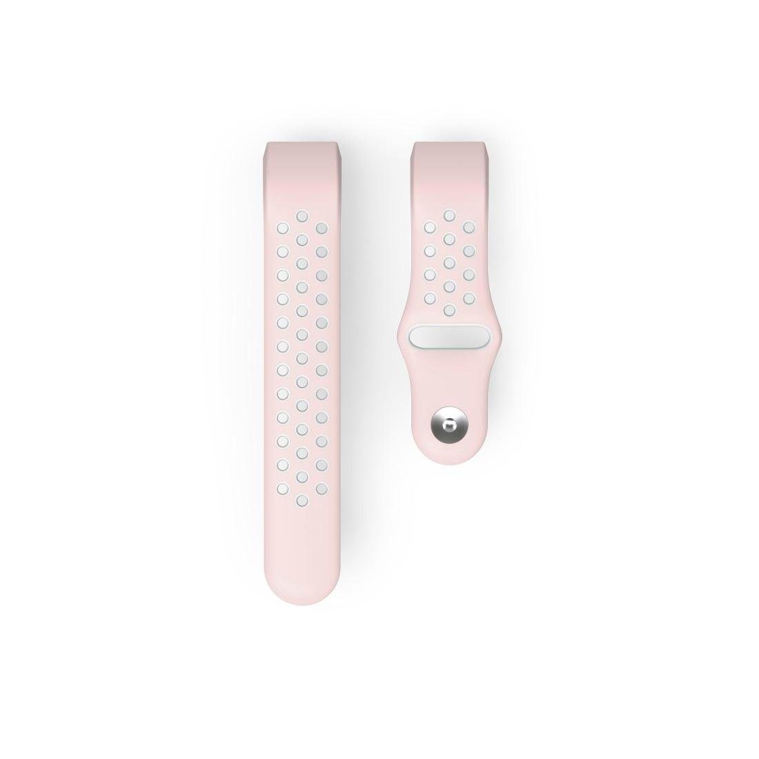 Hama Smartwatch-Armband Ersatzarmband Fitbit Charge 3/4, 22mm, atmungsaktives Sportarmband, Rutschfest - Schmutzabweisend - Abwaschbar rosé