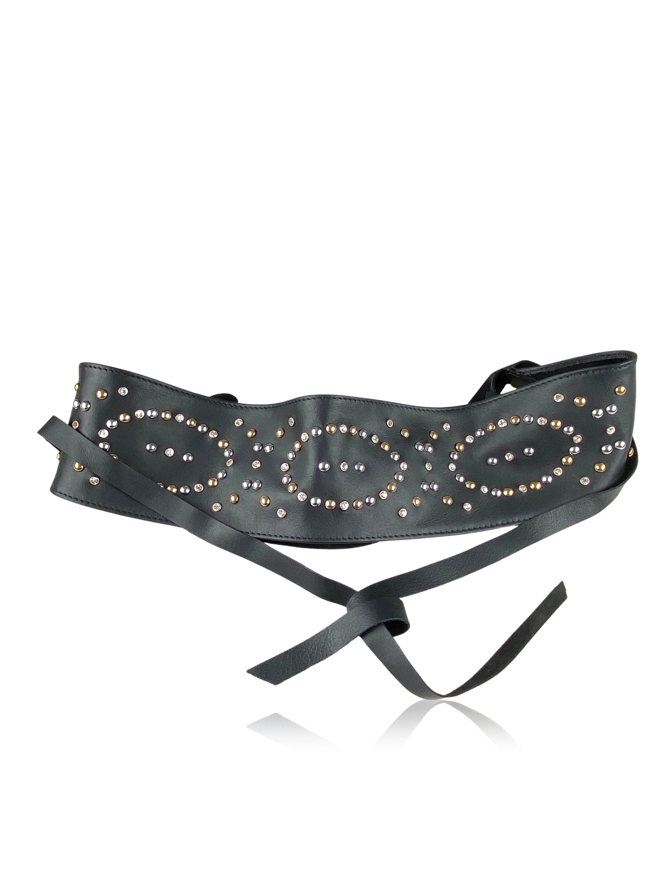 COLLEZIONE ALESSANDRO Ledergürtel Laurine mit Nieten und Strass besetzt