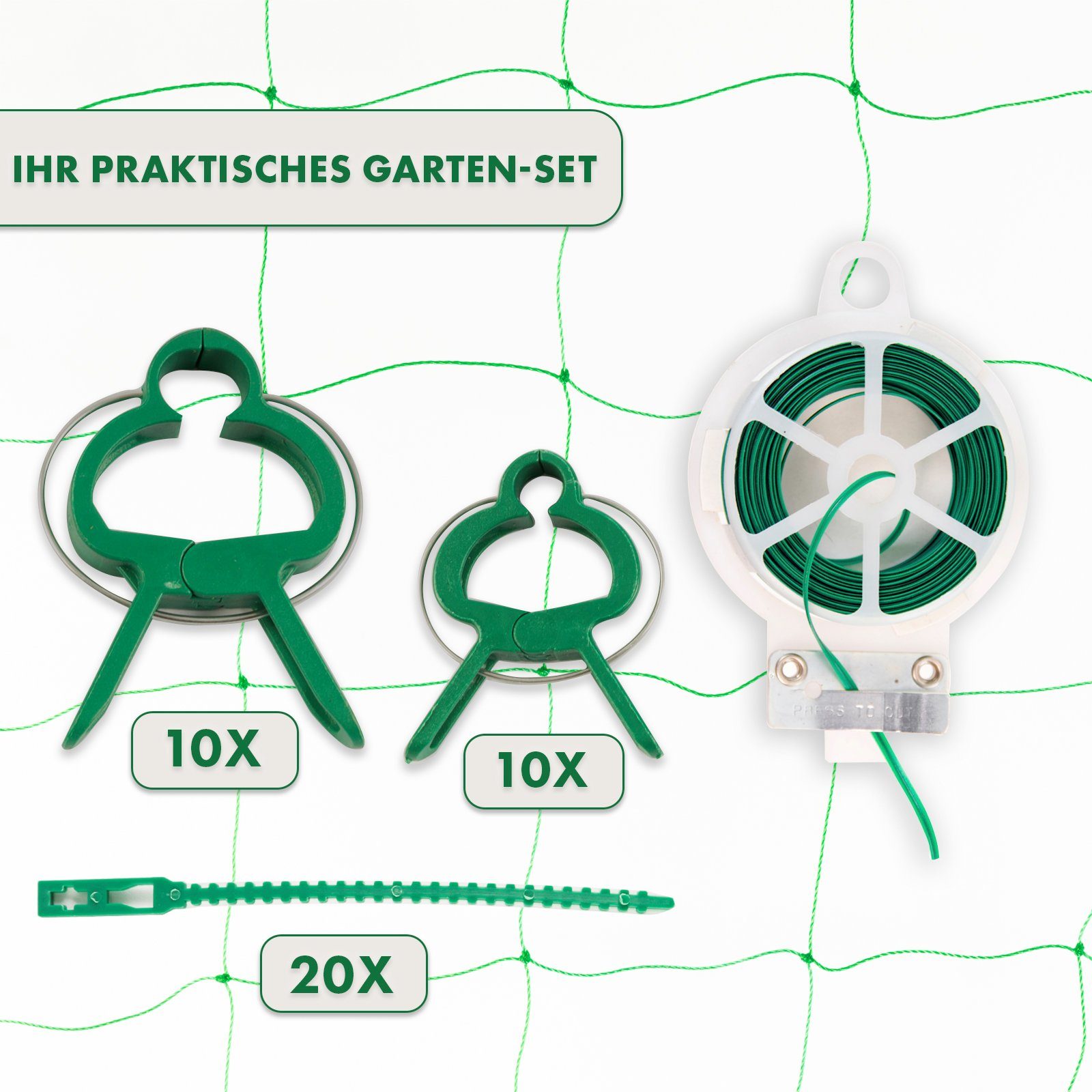 Kubus Rankhilfe Pflanzennetz-Set Yuna, Aus grünem günstig online kaufen