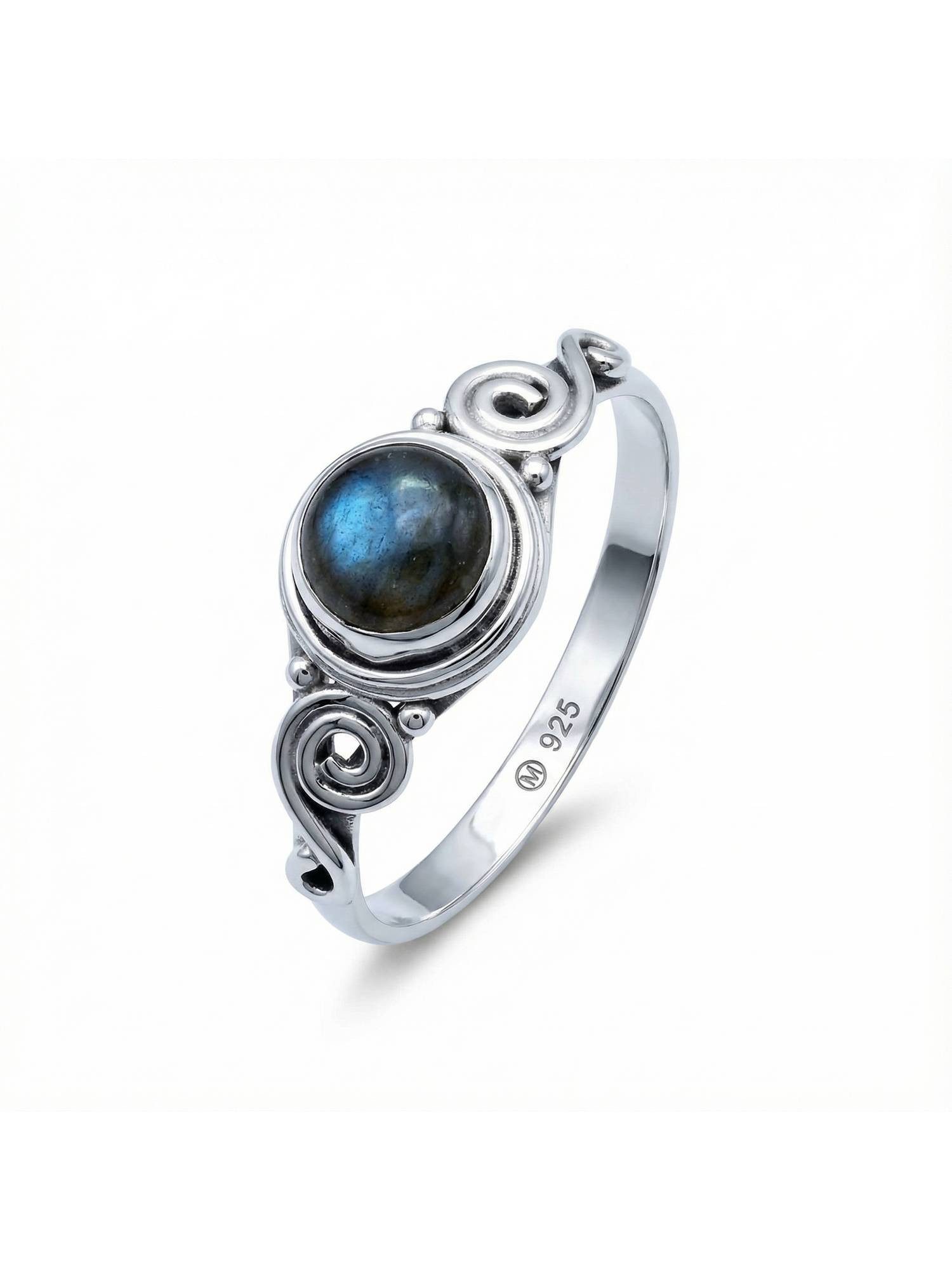 Silberring KINURI aus 925 Silber mit Labradorit