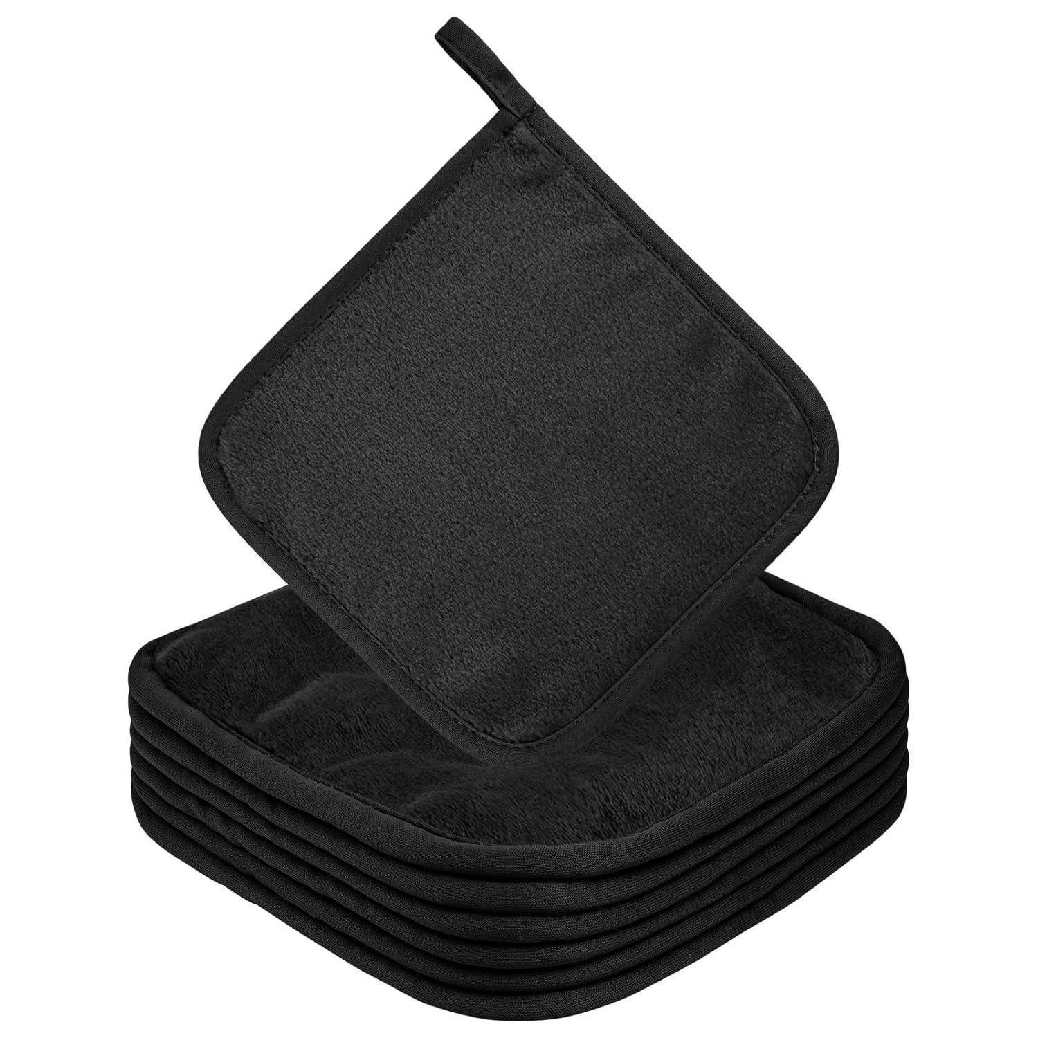 LuxusKollektion Gesichtsreinigungstücher Abschminktuch 6 Stück Mikrofaser 20x20 cm Wiederverwendbar Schwarz