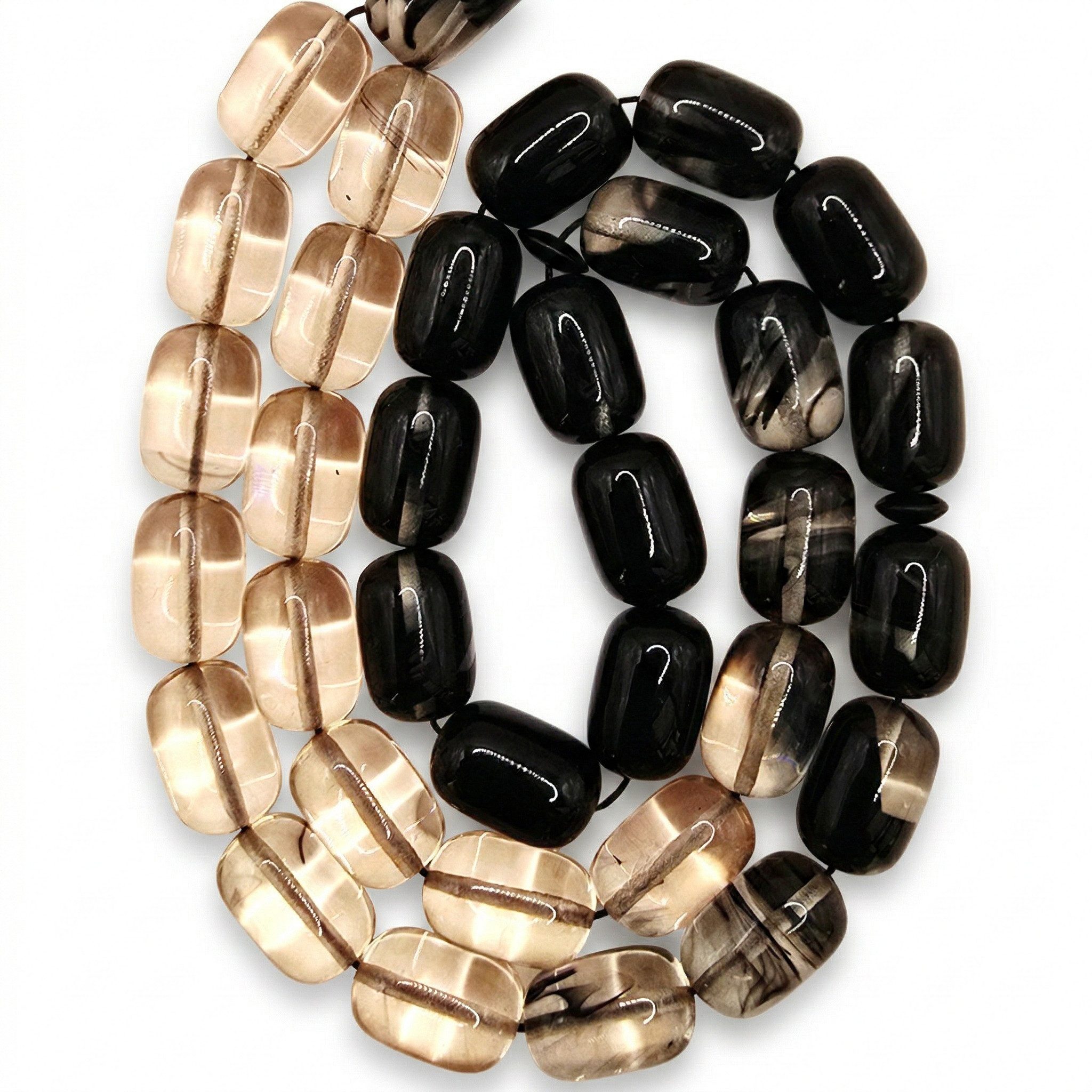 M-Punkt24 Kettenanhänger Tesbih Tespih Sıkma Vizyon Püskül Silberfarbig (Blau-Weiß, Mavi-Beyaz, Kapsül, Gebetskette, Rosary, Misbah, Subha), mit VIZYON Püskül