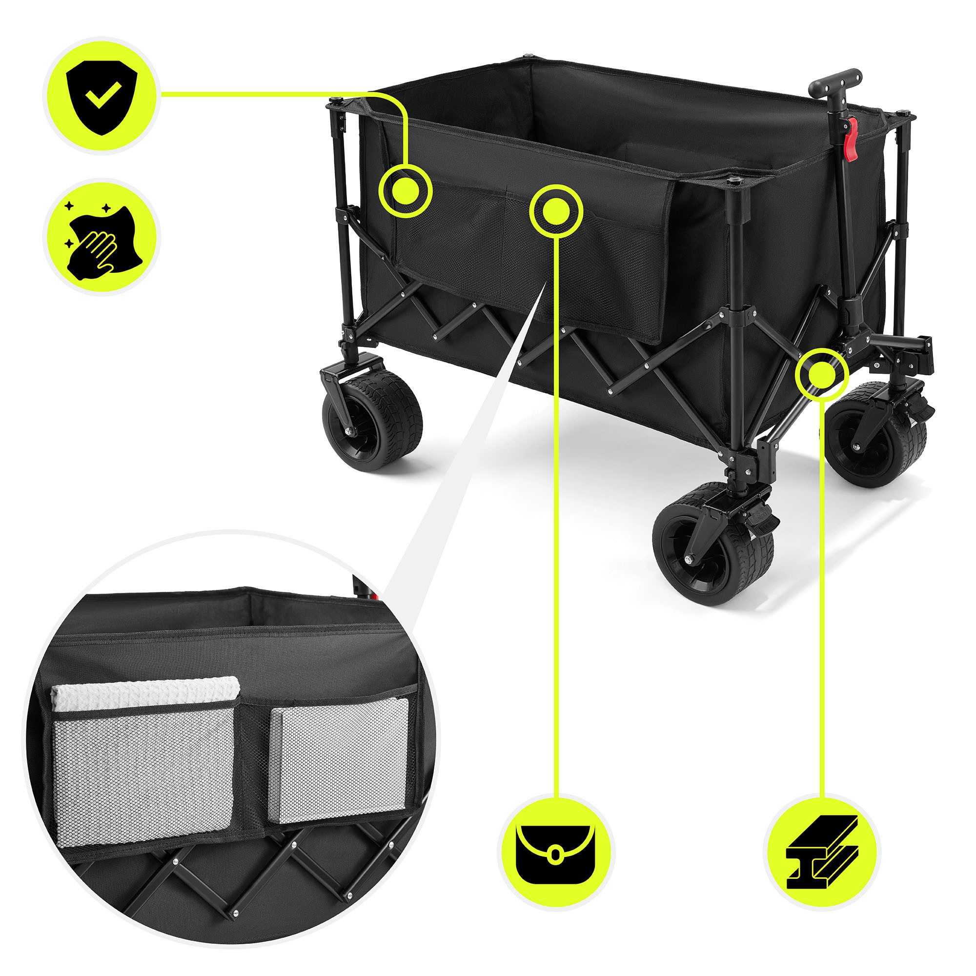 HyperMotion Handwagen HyperMotion Bollerwagen faltbar 200L Transportwagen Camping XL
