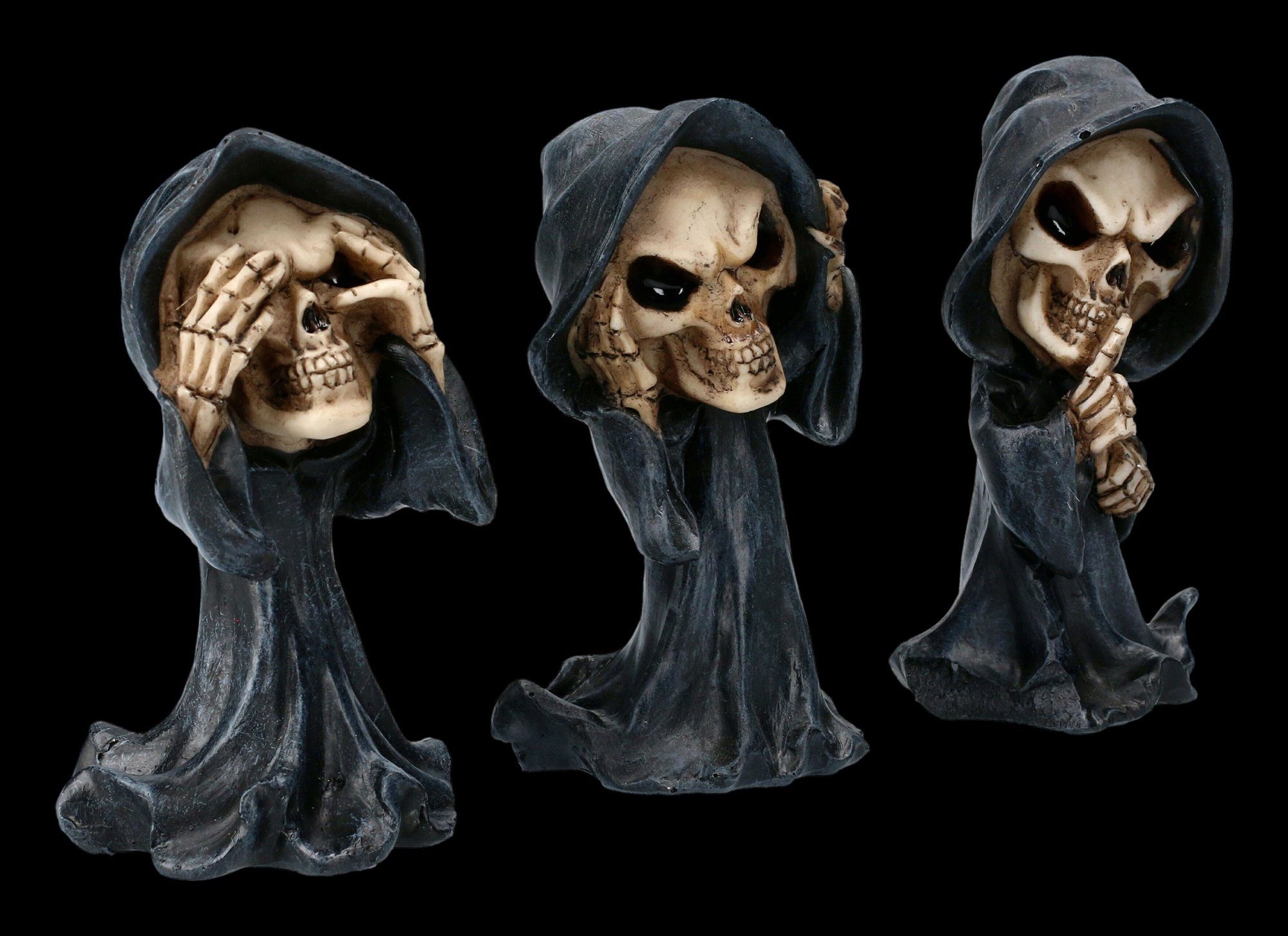Figuren Shop GmbH Dekofigur Sensenmann Figuren - Reaper nichts Böses - Gothic Fantasy Dekofigur