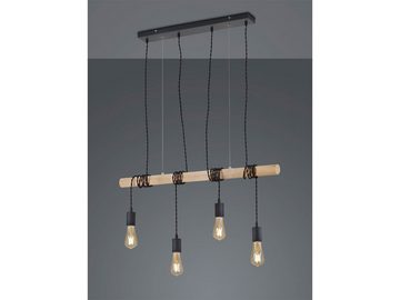 meineWunschleuchte LED Pendelleuchte, LED wechselbar, Warmweiß, ausgefallene Lampe für Esstisch Holzbalken Industrial mehrflammig 85cm