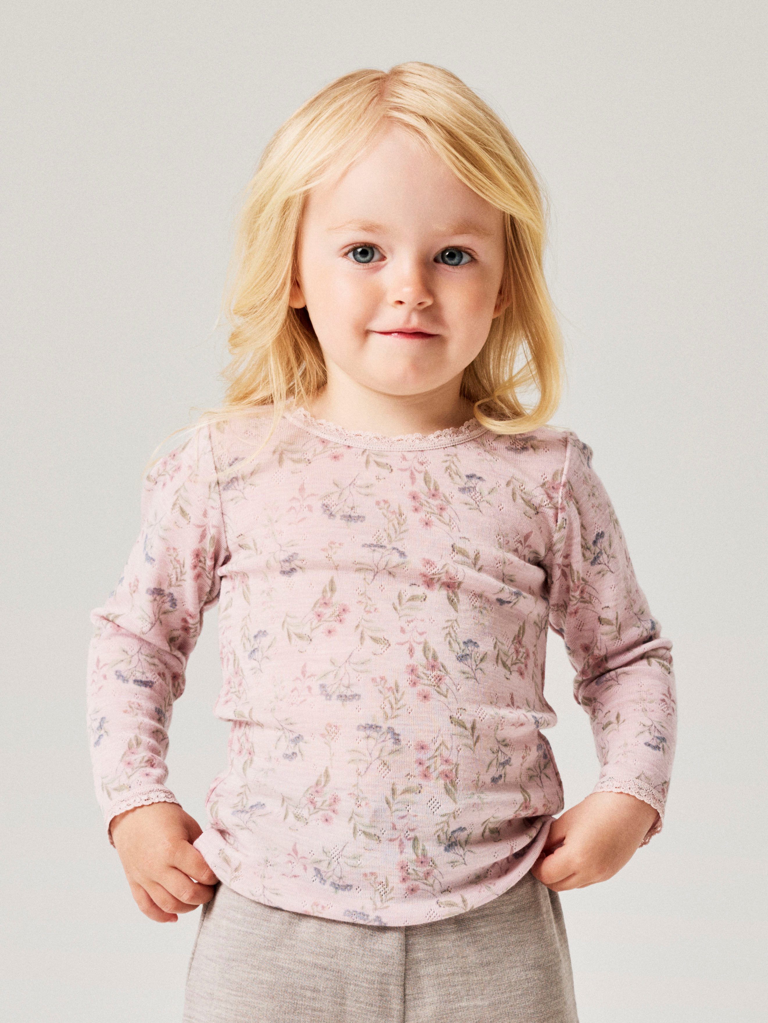 Name It Langarmshirt NMFWANG WOOL NEEDLE LS TOP NOOS Wolle, regular fit
