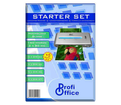 ProfiOffice Schutzfolie Laminierfolien Starter Set 2x80mic, glossy-transparent