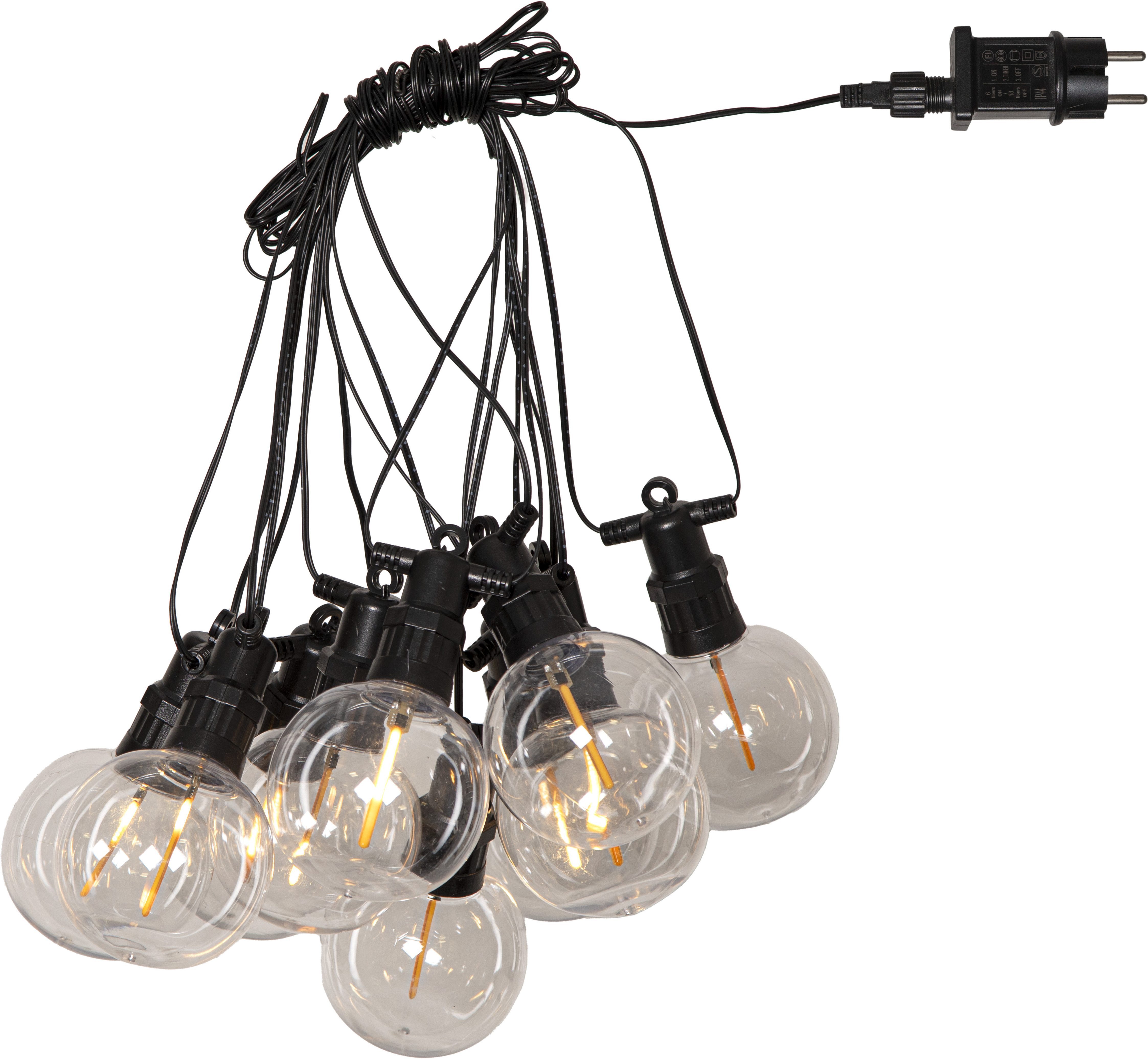 STAR TRADING LED-Lichterkette Circus Nevada, 10-flammig, Kunststoff, ca. 450x14 cm, 5m Zuleitung, Trafo, outdoor