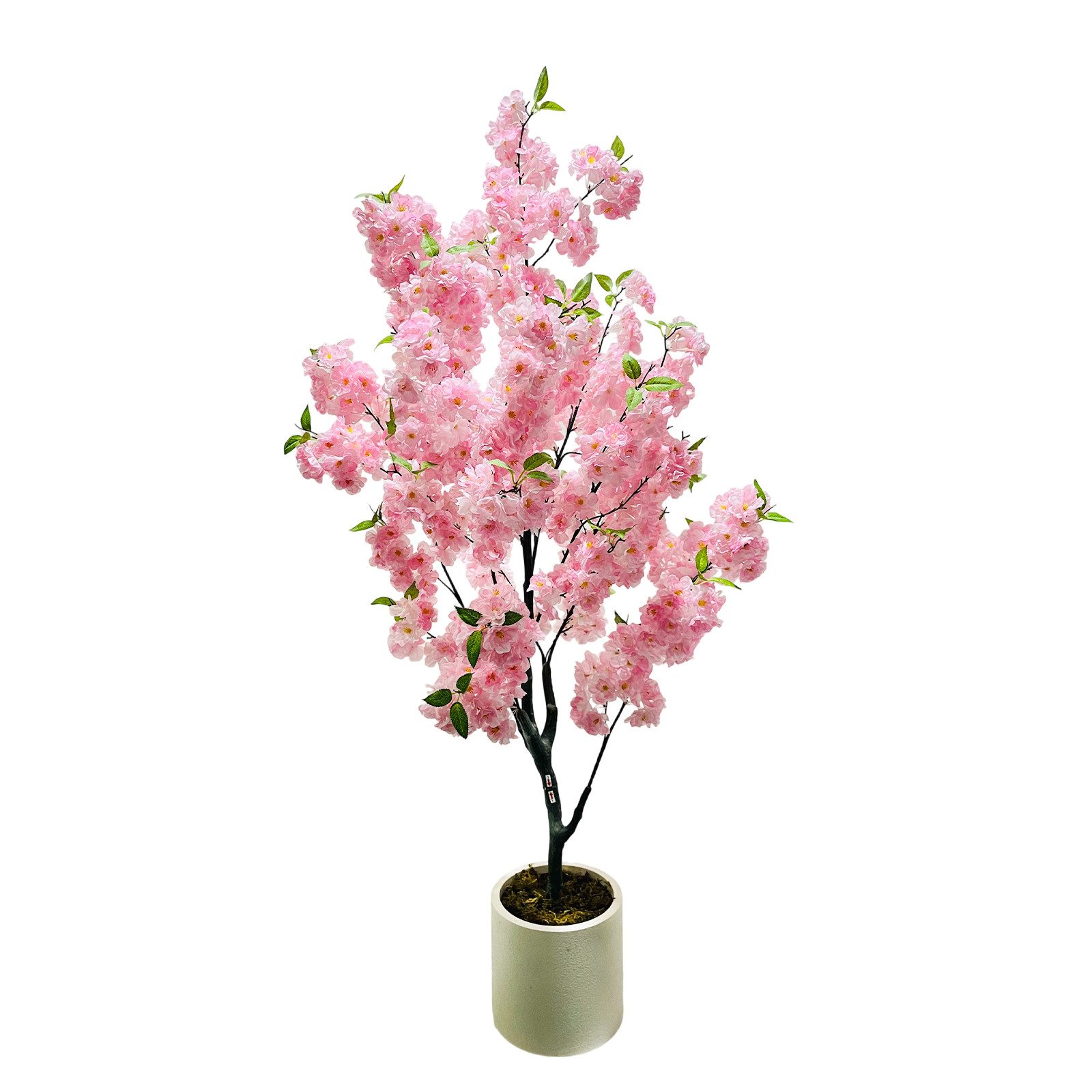 Kunstpflanze Künstlicher Kirschblütenbaum mit weißem Topf für Home Garden, GarveeMore