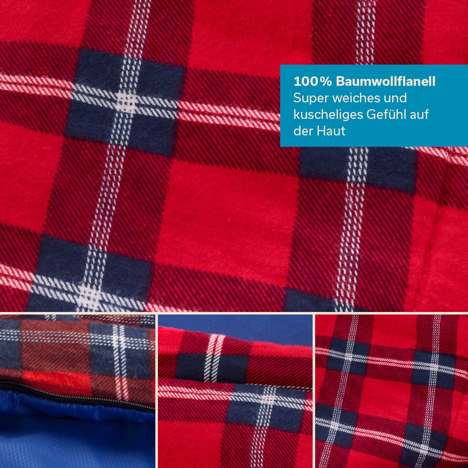 Skandika Deckenschlafsack Dundee Flanell, Reißverschluss rechts, günstig online kaufen