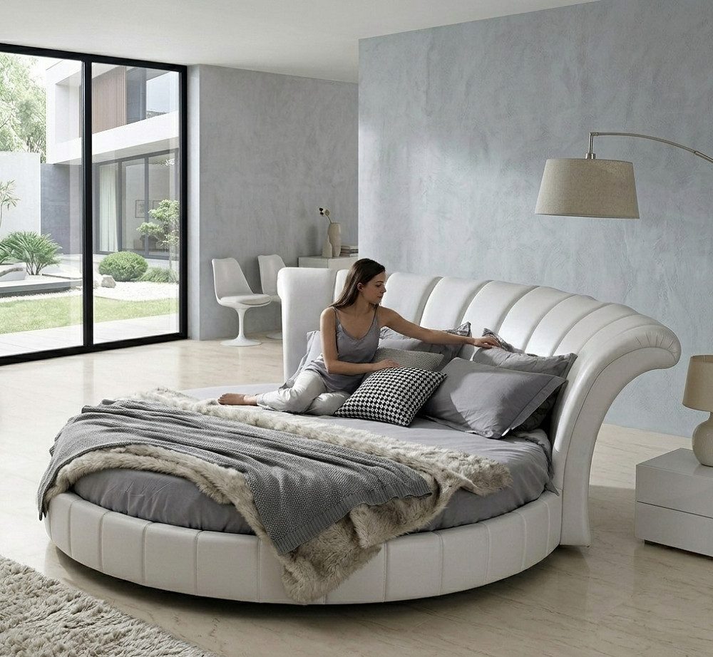 Xlmoebel Rundbett Polsterbett im Chesterfield-Design mit hochwertiger Polsterung (Polsterbett, 1-tlg., Bett B83), Hergestellt in Europa