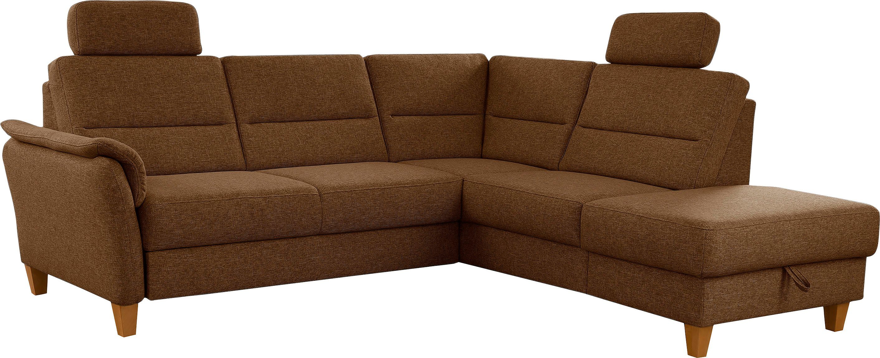 Home affaire Ecksofa Palmera L-Form, B: 236 cm, optional Bettfunktion & Bettkasten, Federkern