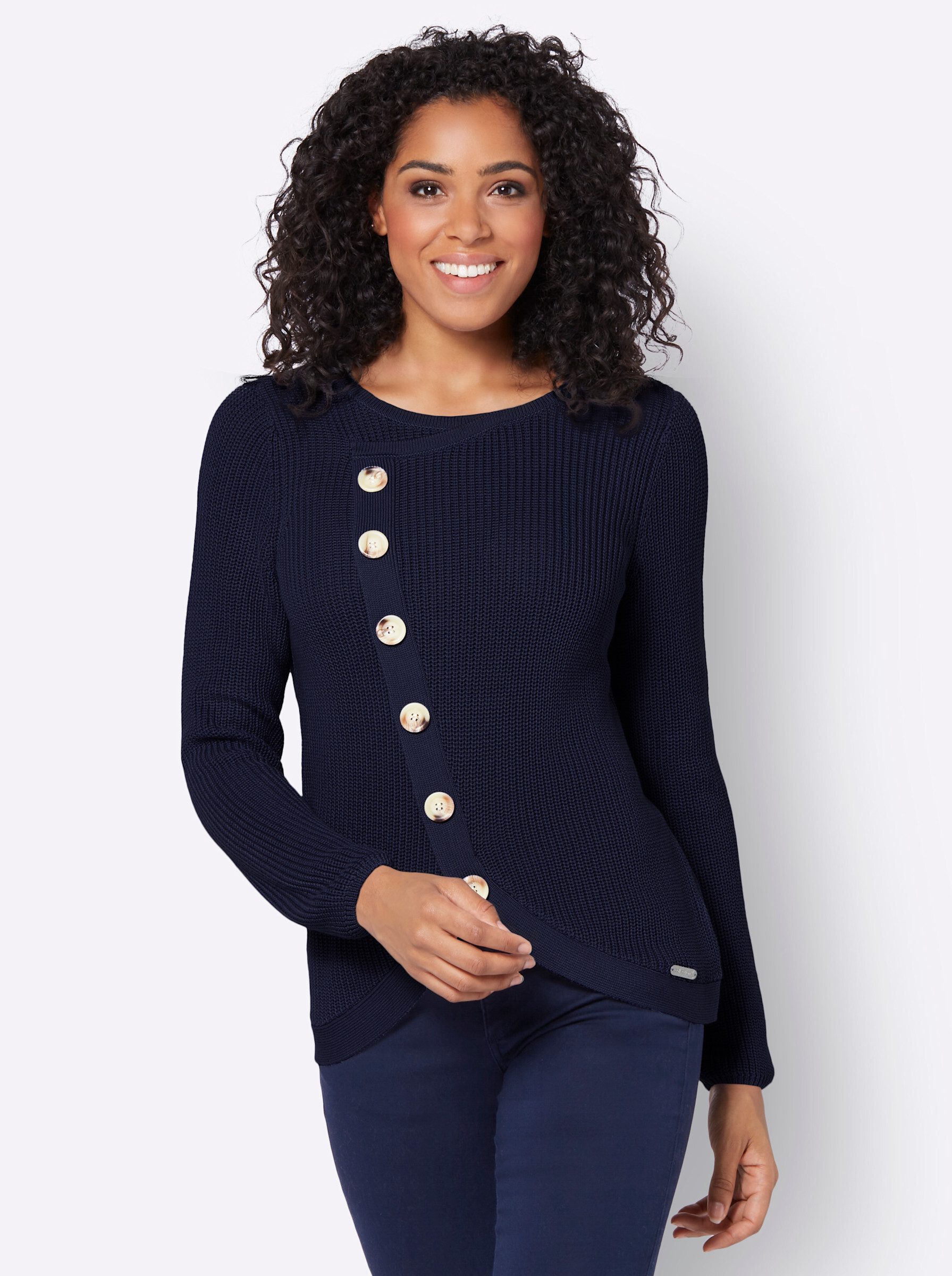 Strickpullover Pullover Langarm Rippoptik