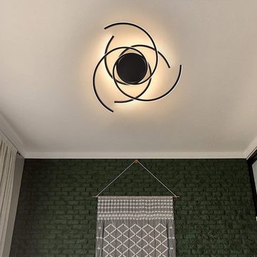 Nettlife LED Deckenleuchte Schwarz Deckenlampe Moderne aus Eisen und Aluminium 77W Ring, dimmbar mit Fernbedienung, LED fest integriert, Warmweiß, Neutralweiß, Kaltweiß, für Esszimmer Schlafzimmer Wohnzimmer Büro Flur