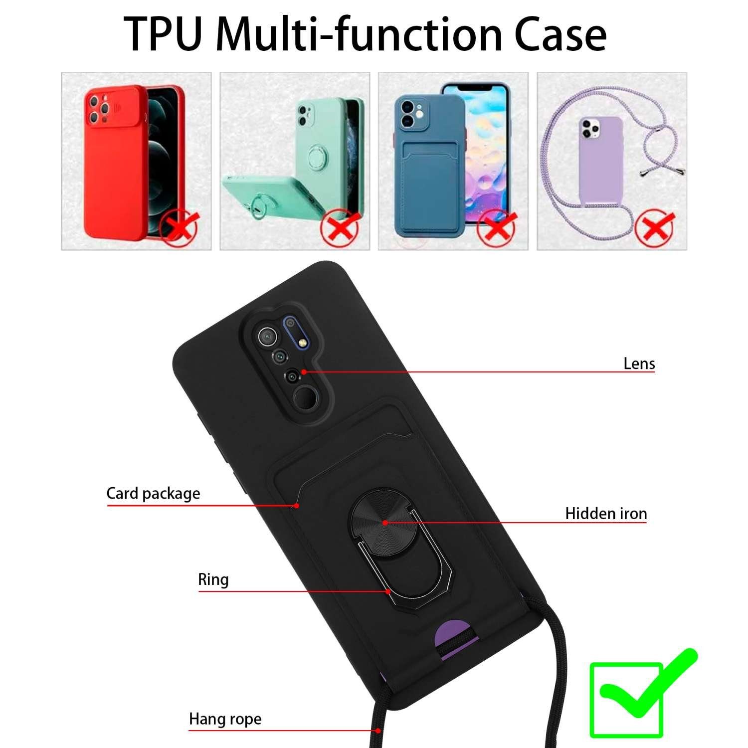 Cadorabo Handykette für Xiaomi RedMi 9 Xiaomi RedMi 9, Handykette mit Standfunktion Schutzhülle