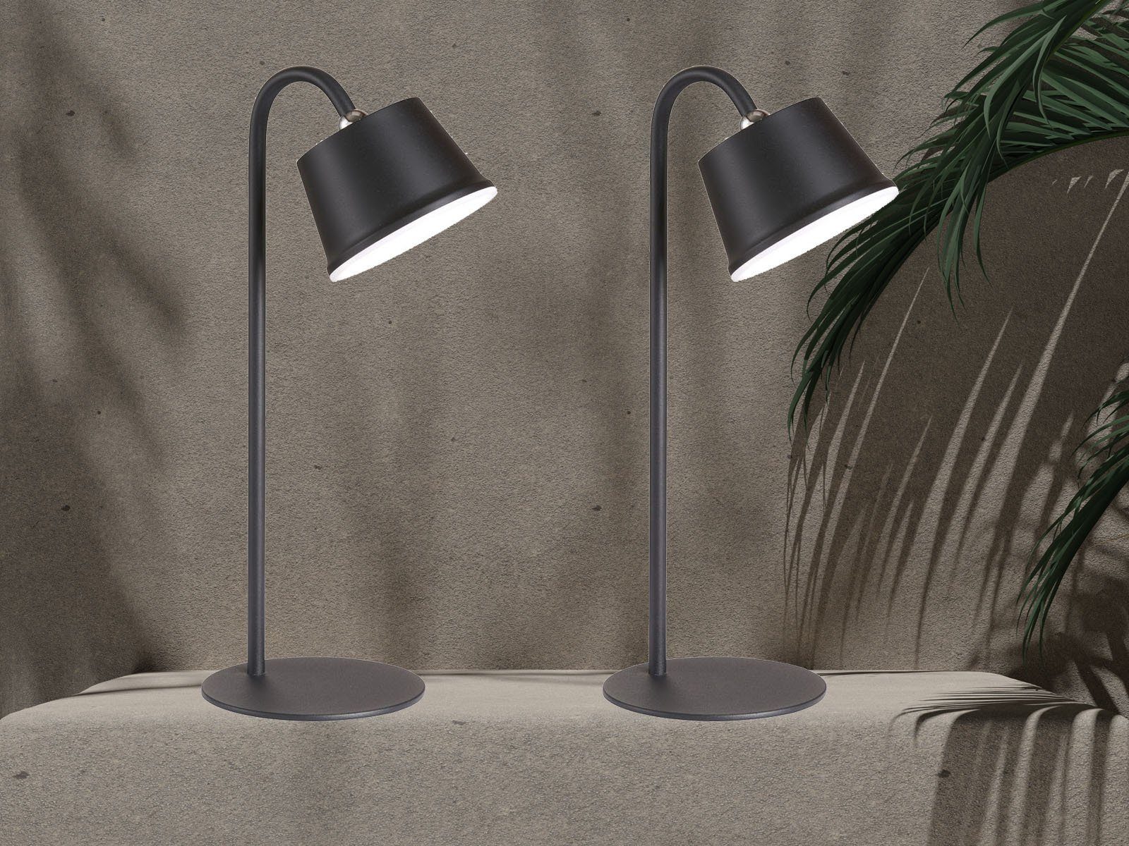 easy! BY FHL LED Außen-Tischleuchte, USB-Ladefunktion, LED fest integriert, Warmweiß, 2er SET kabellose 3in1 Outdoor Lampen für Nachttisch Wandmontage Decke